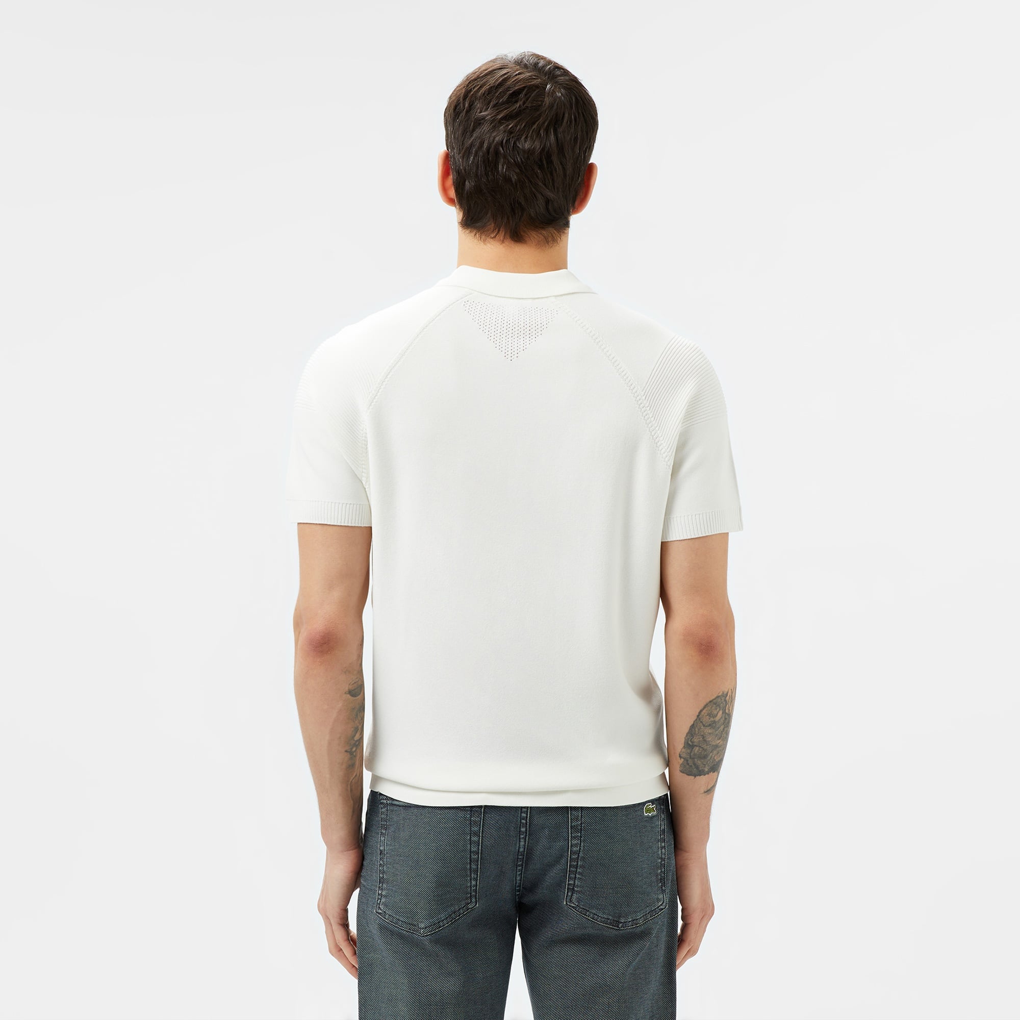 Lacoste Erkek Regular Fit Kısa Kollu Polo Yaka Beyaz Triko