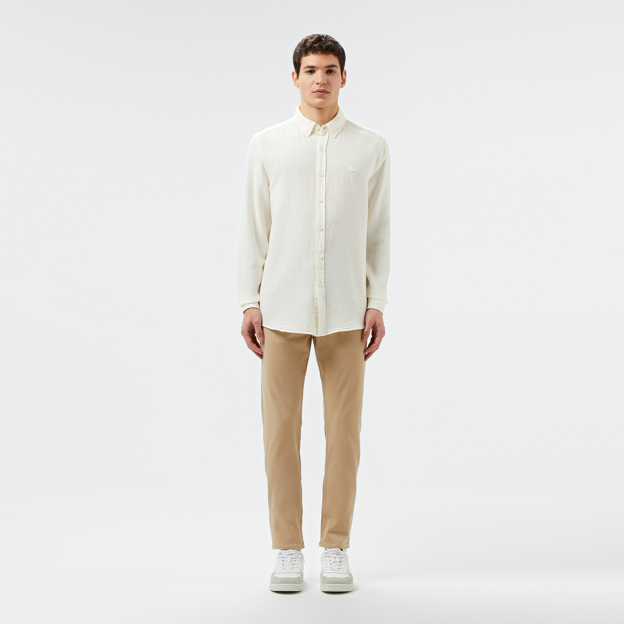 Lacoste Erkek Slim Fit Beyaz Gömlek