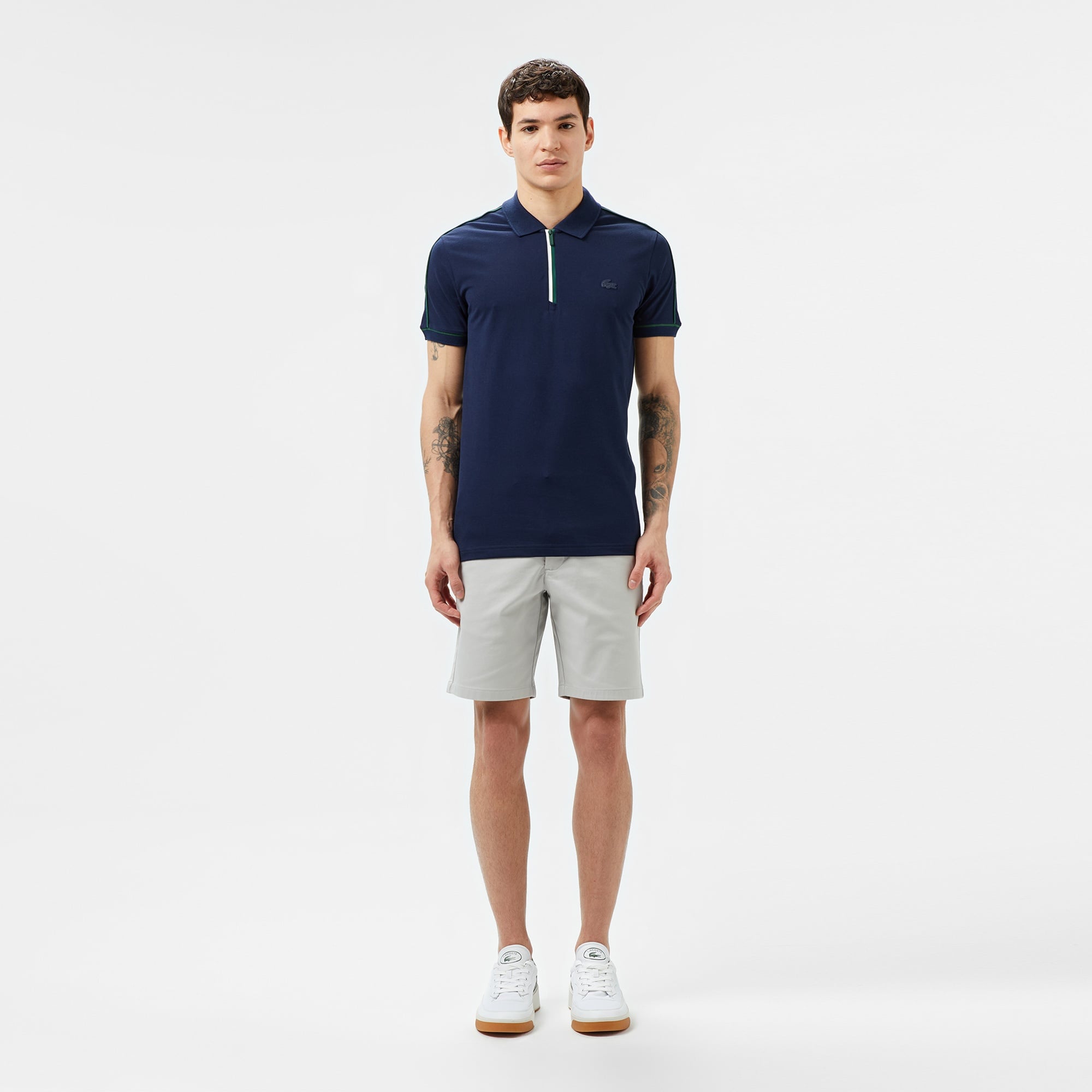 Lacoste Erkek Slim Fit Yarım Fermuarlı Lacivert Polo