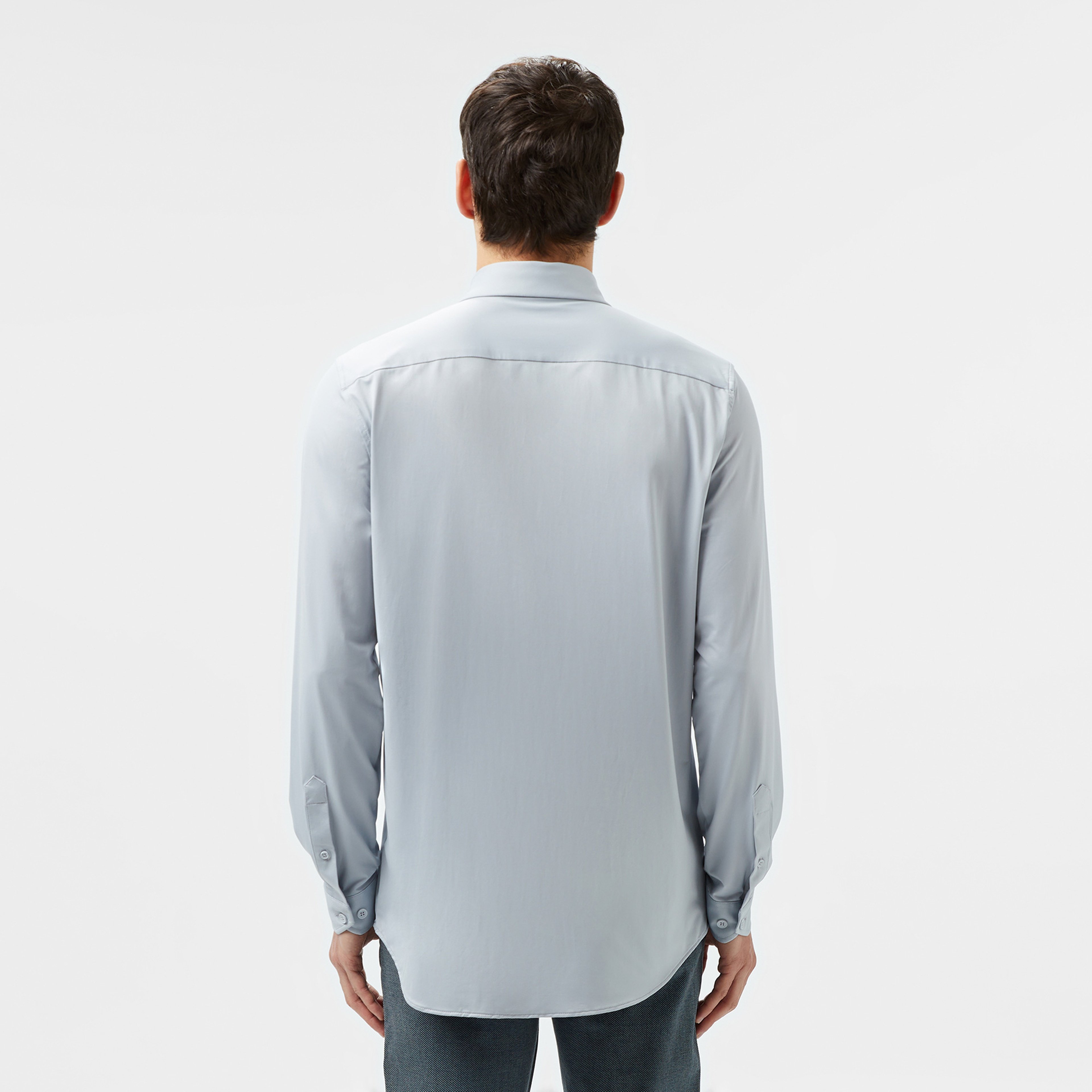 Erkek Slim Fit Gri Gömlek