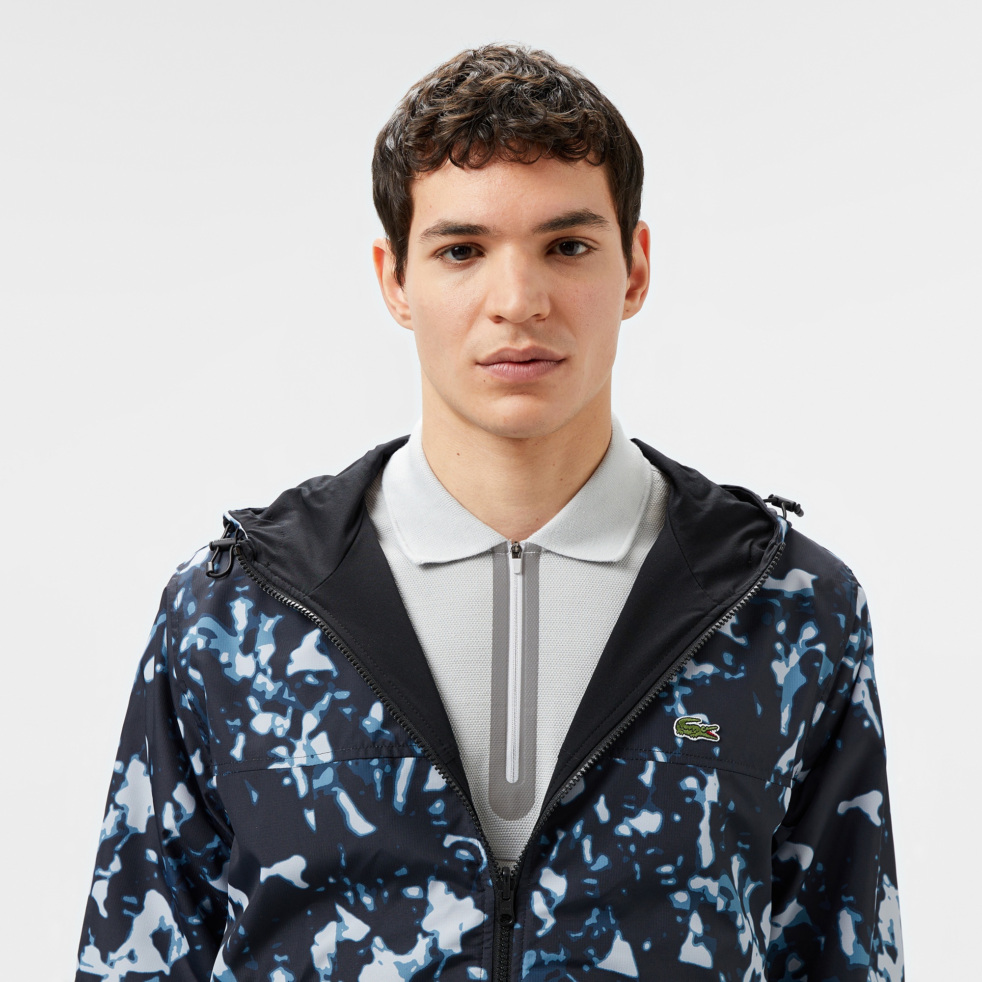 Lacoste Erkek Kapüşonlu Çift Taraflı Siyah Ceket