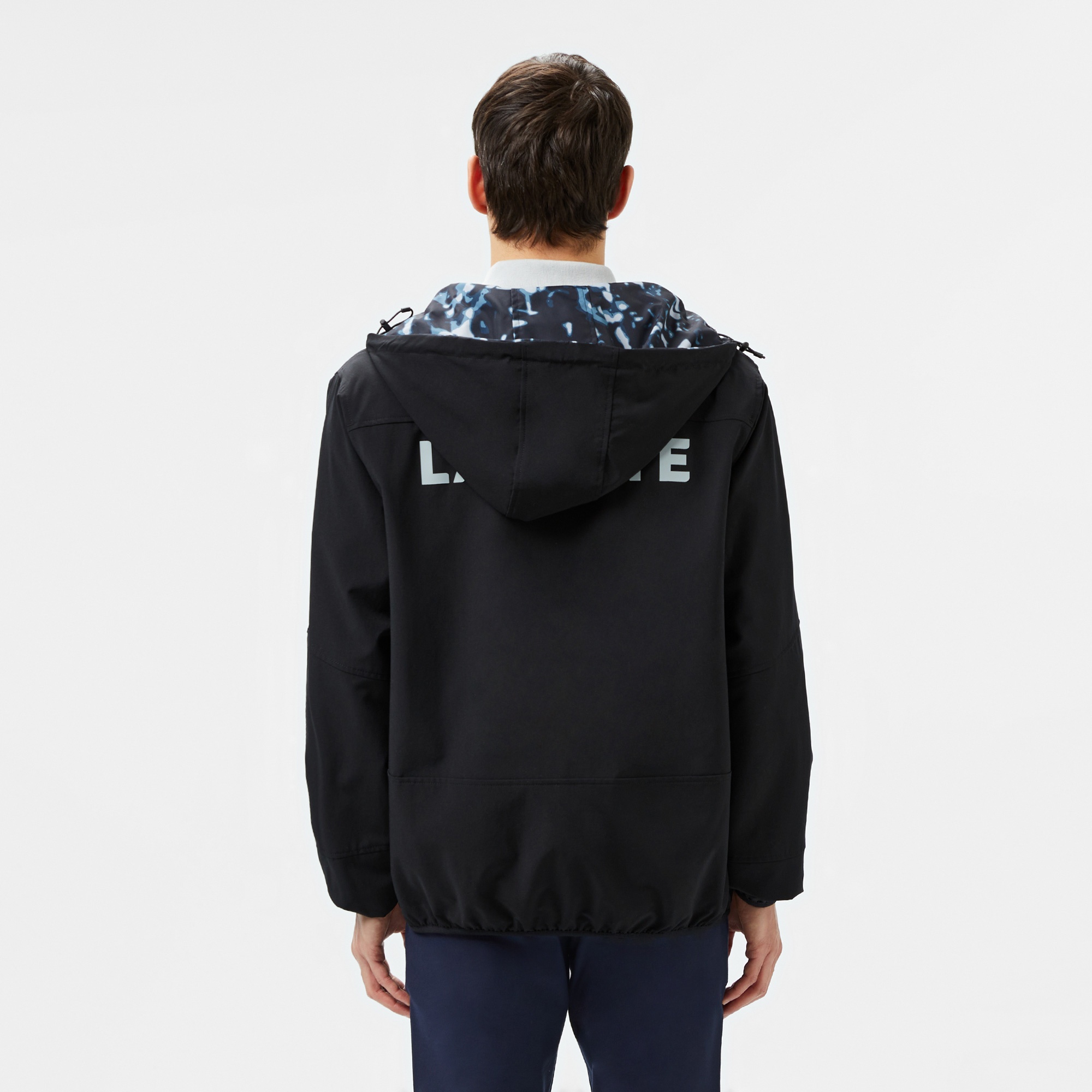 Lacoste Erkek Kapüşonlu Çift Taraflı Siyah Ceket