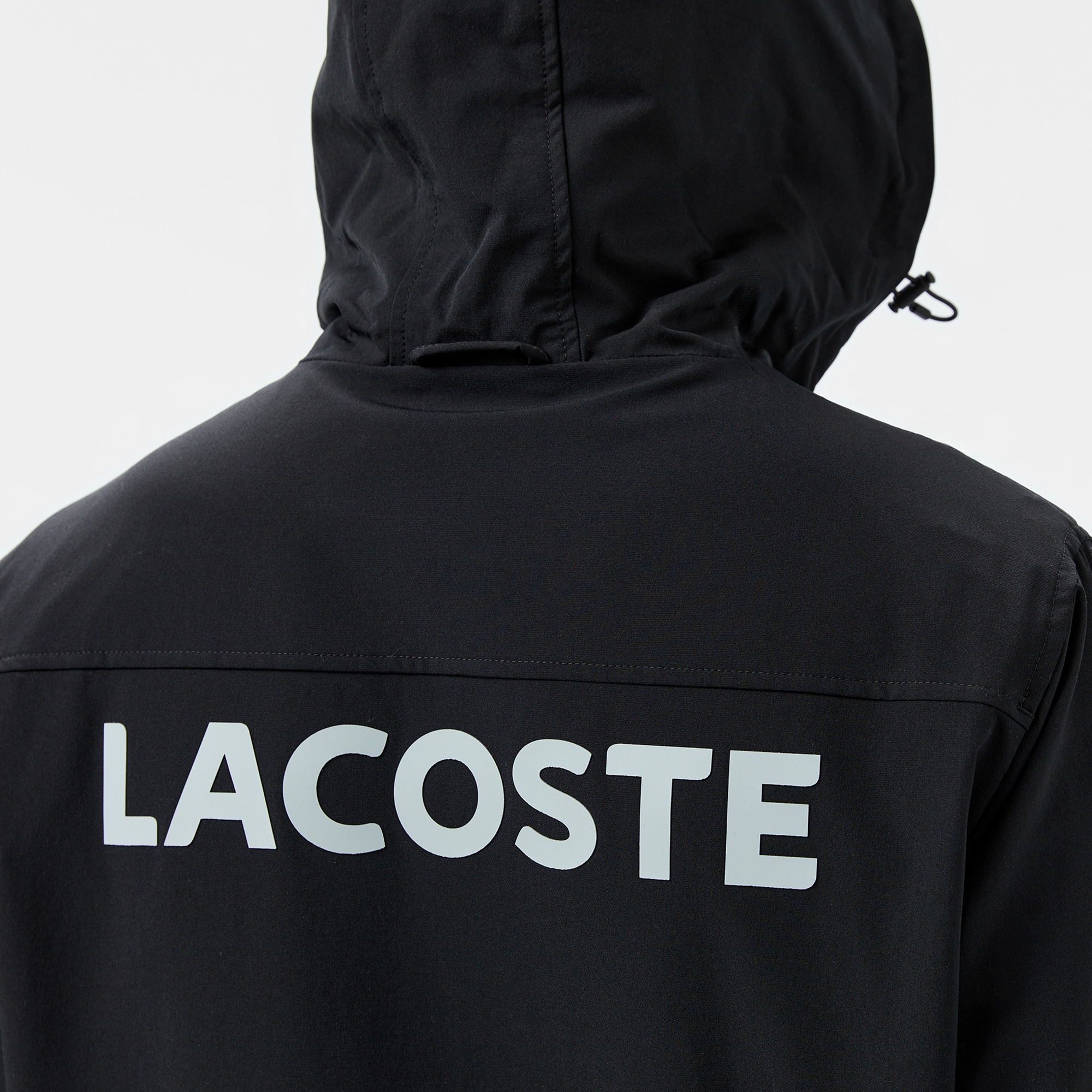 Lacoste Erkek Kapüşonlu Çift Taraflı Siyah Ceket