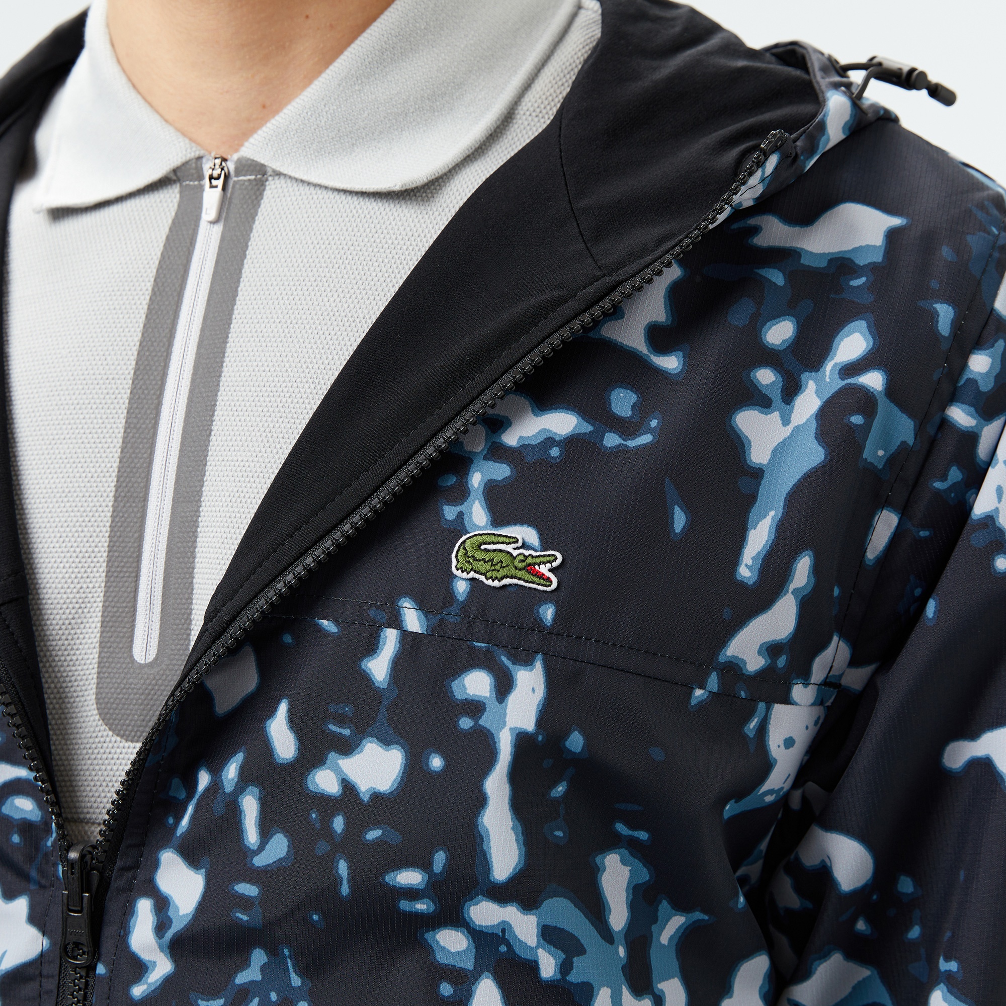 Lacoste Erkek Kapüşonlu Çift Taraflı Siyah Ceket