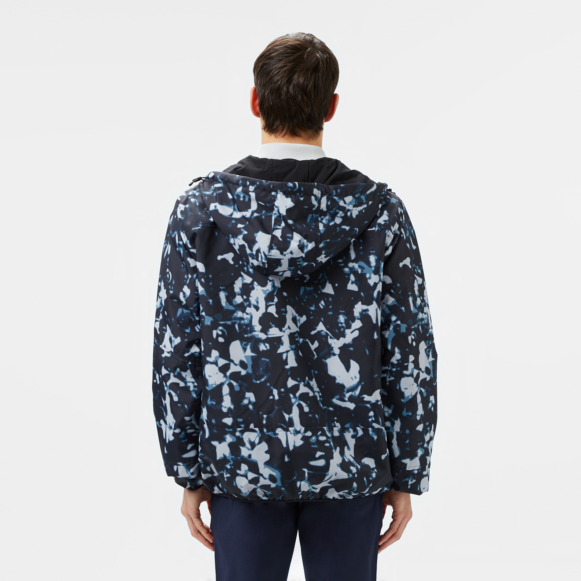 Lacoste Erkek Kapüşonlu Çift Taraflı Siyah Ceket