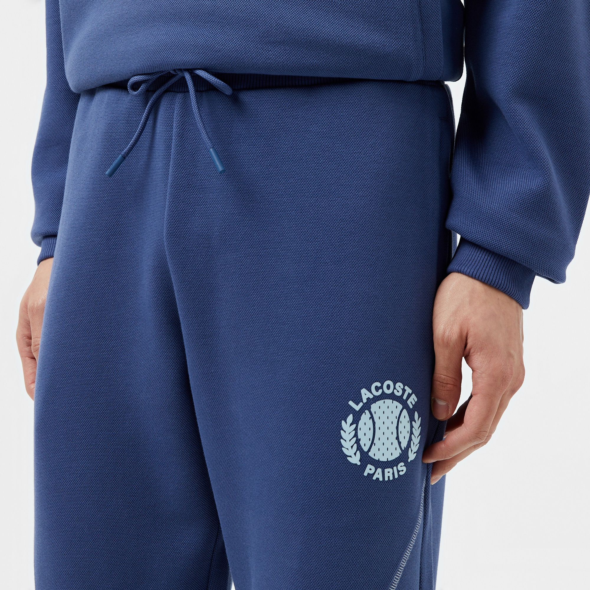 Lacoste Erkek Tapered Fit Baskılı Mavi Eşofman Altı