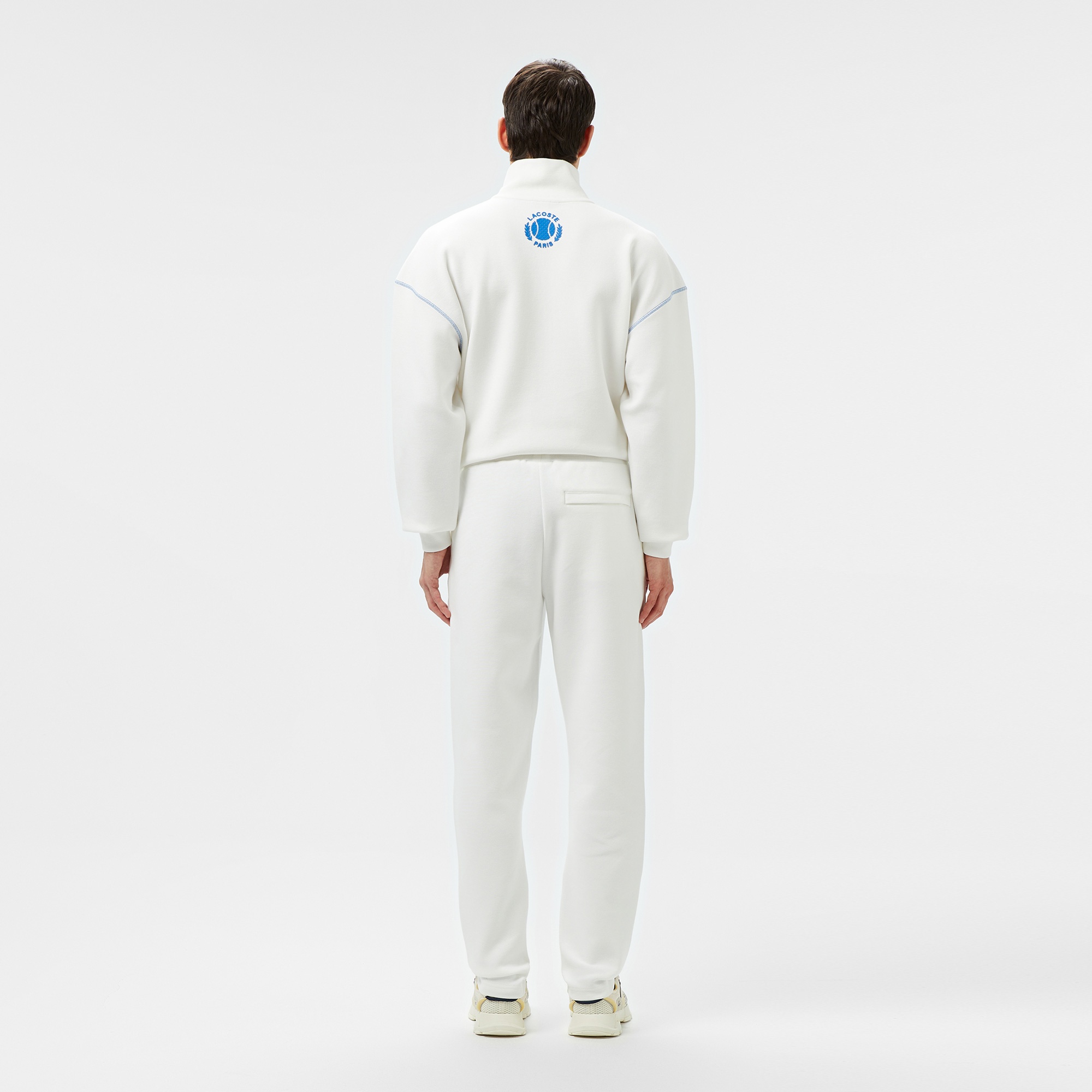 Lacoste Erkek Tapered Fit Baskılı Beyaz Eşofman Altı