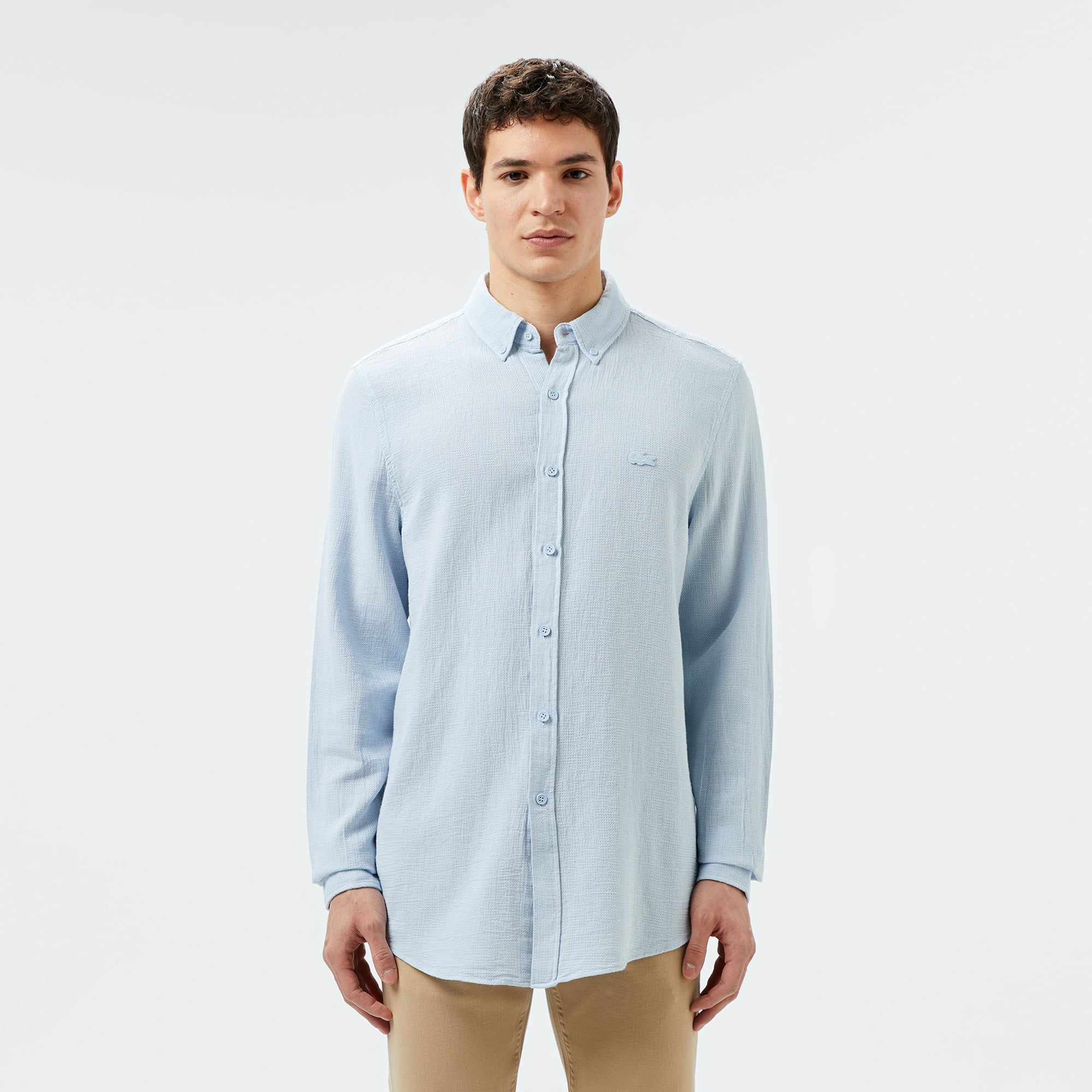 Lacoste Erkek Slim Fit Açık Mavi Gömlek