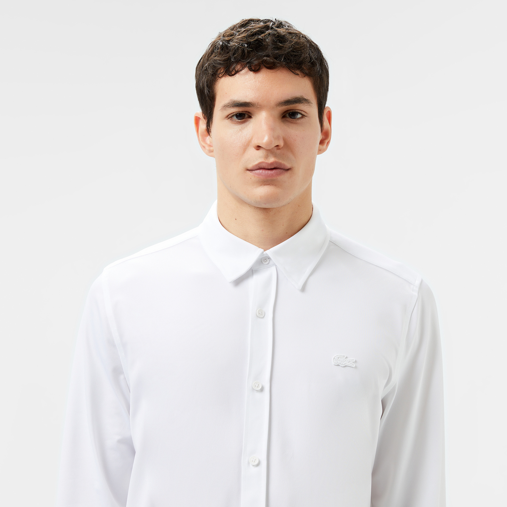 Lacoste Erkek Slim Fit Beyaz Gömlek görsel 2