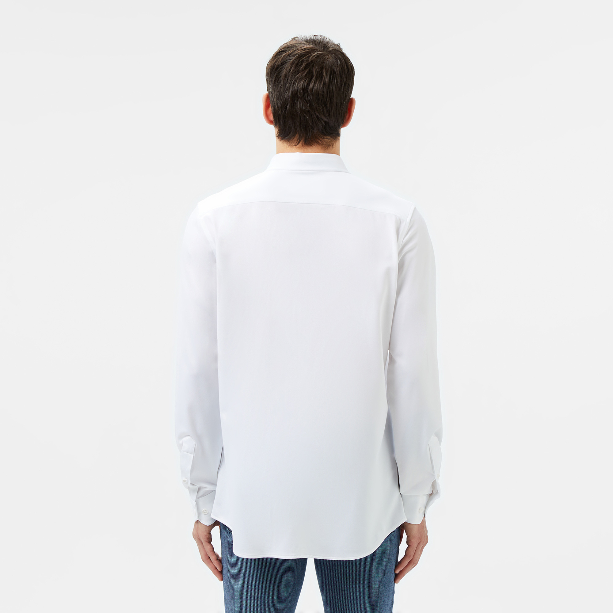 Lacoste Erkek Slim Fit Beyaz Gömlek görsel 3