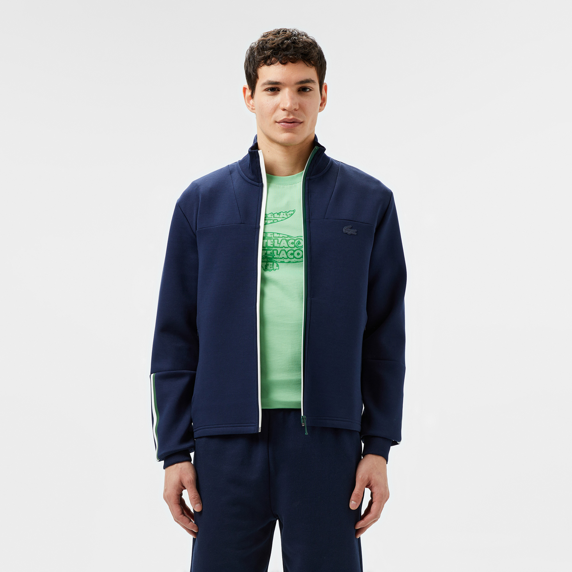 ラグビーウェアセット　150〜160 Lacoste Erkek Slim Fit Fermuarlı Lacivert Sweatshirt SH0503.166