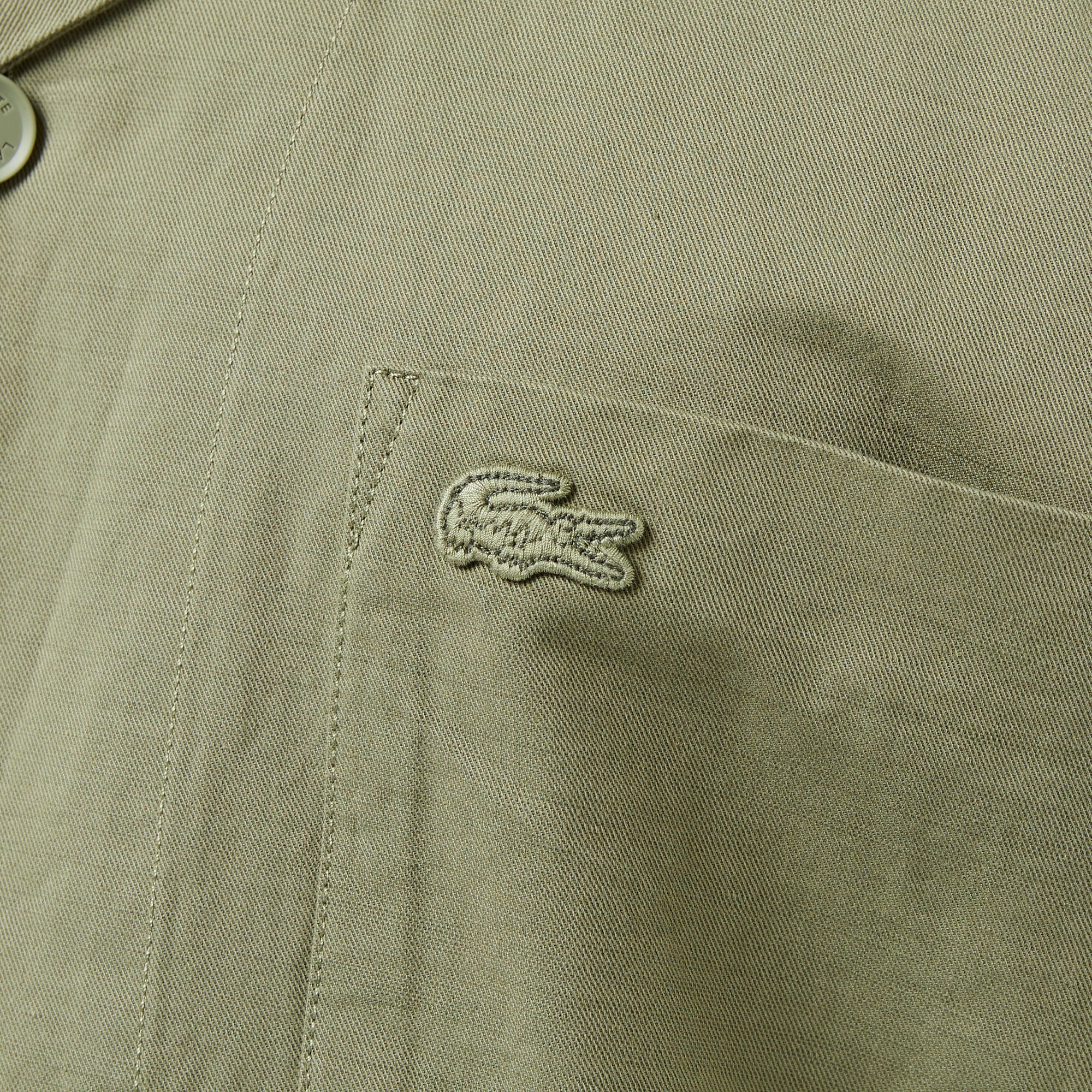 Lacoste Erkek Relaxed Fit Kısa Kollu Haki Gömlek