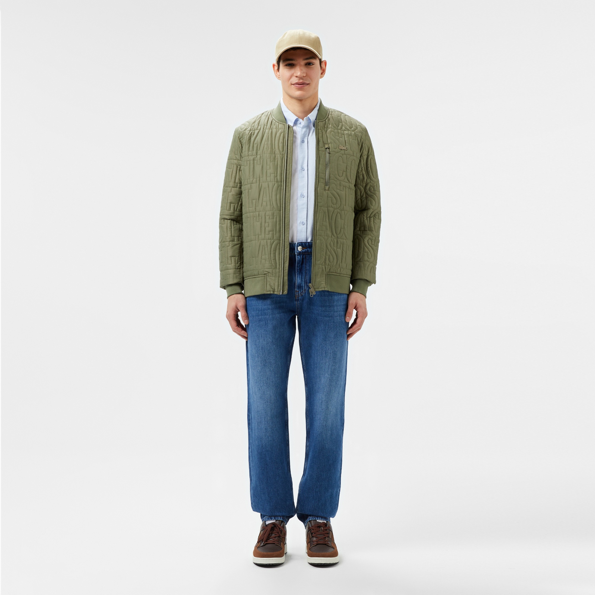 Lacoste Erkek Regular Fit Dik Yaka Kapitone Yeşil Mont