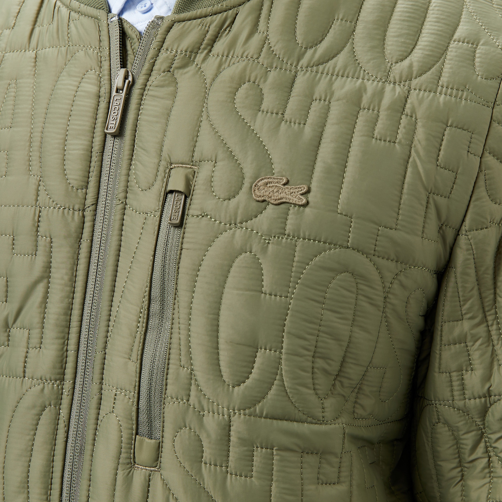 Lacoste Erkek Regular Fit Dik Yaka Kapitone Yeşil Mont