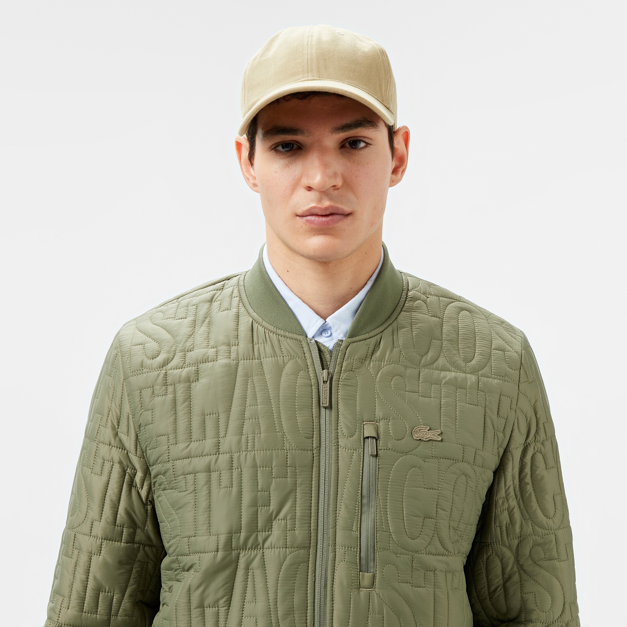 Lacoste Erkek Regular Fit Dik Yaka Kapitone Yeşil Mont