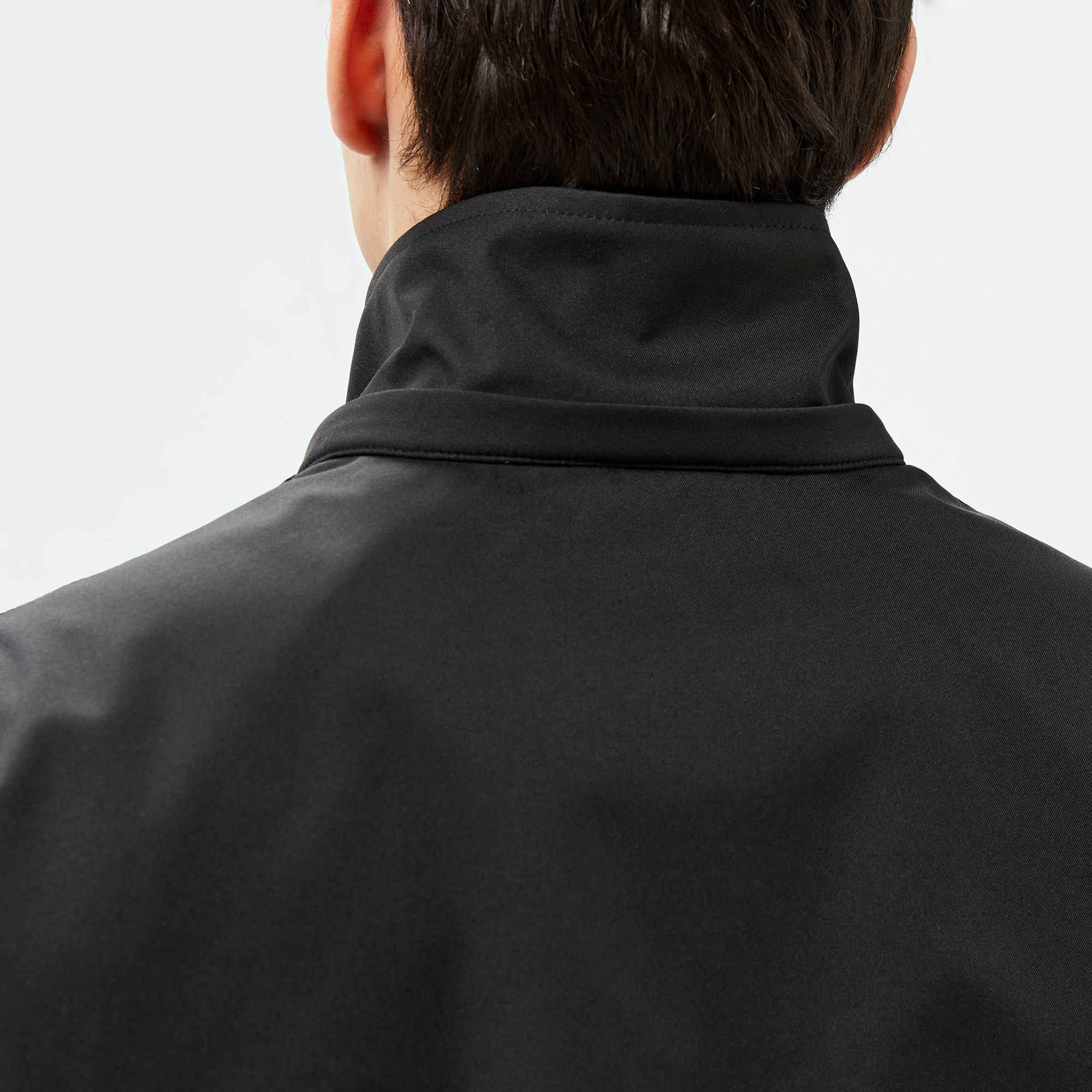 Lacoste Erkek Regular Fit Kapüşonlu Baskılı Siyah Yağmurluk