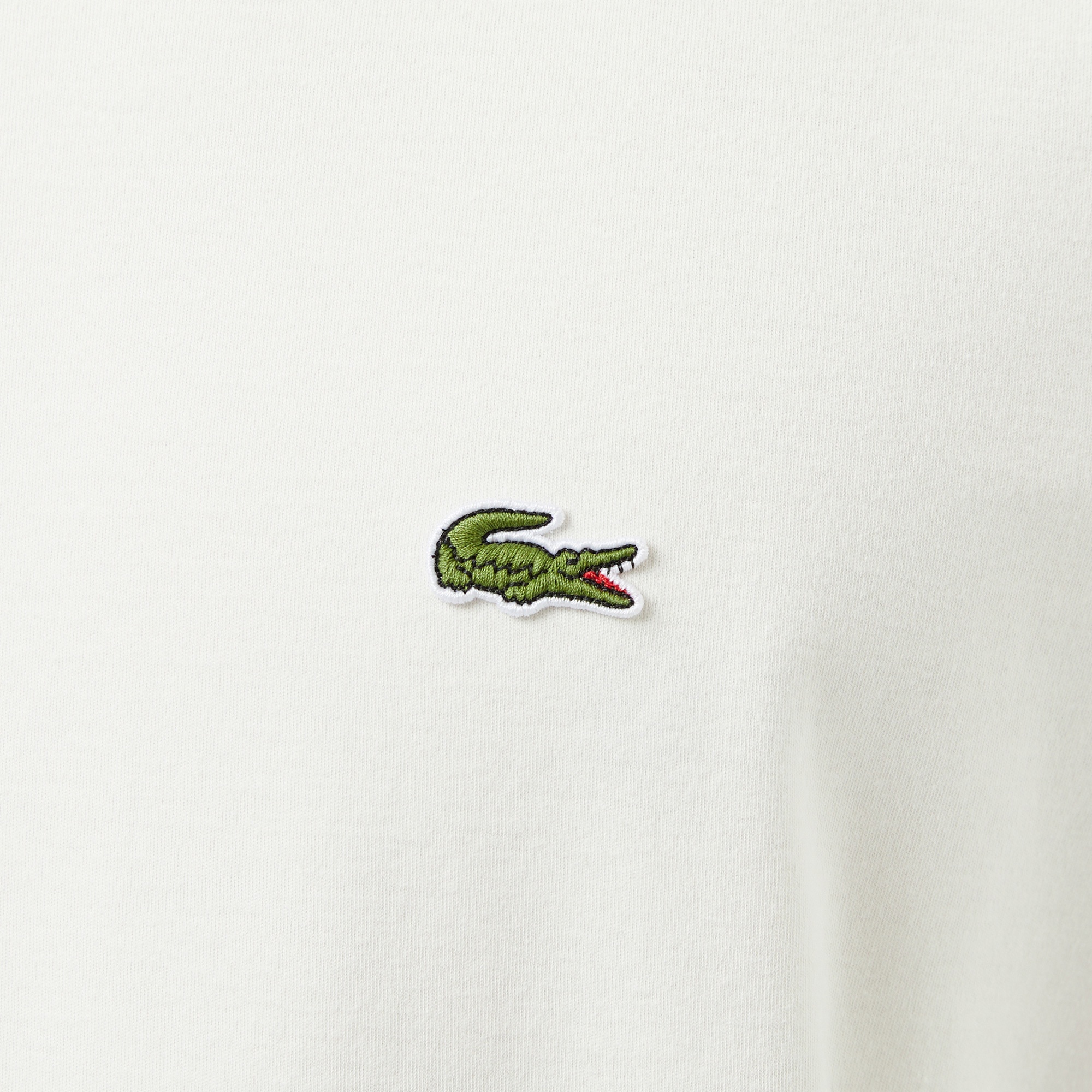 Lacoste Erkek Oversize Fit Bisiklet Yaka Baskılı Beyaz T-Shirt