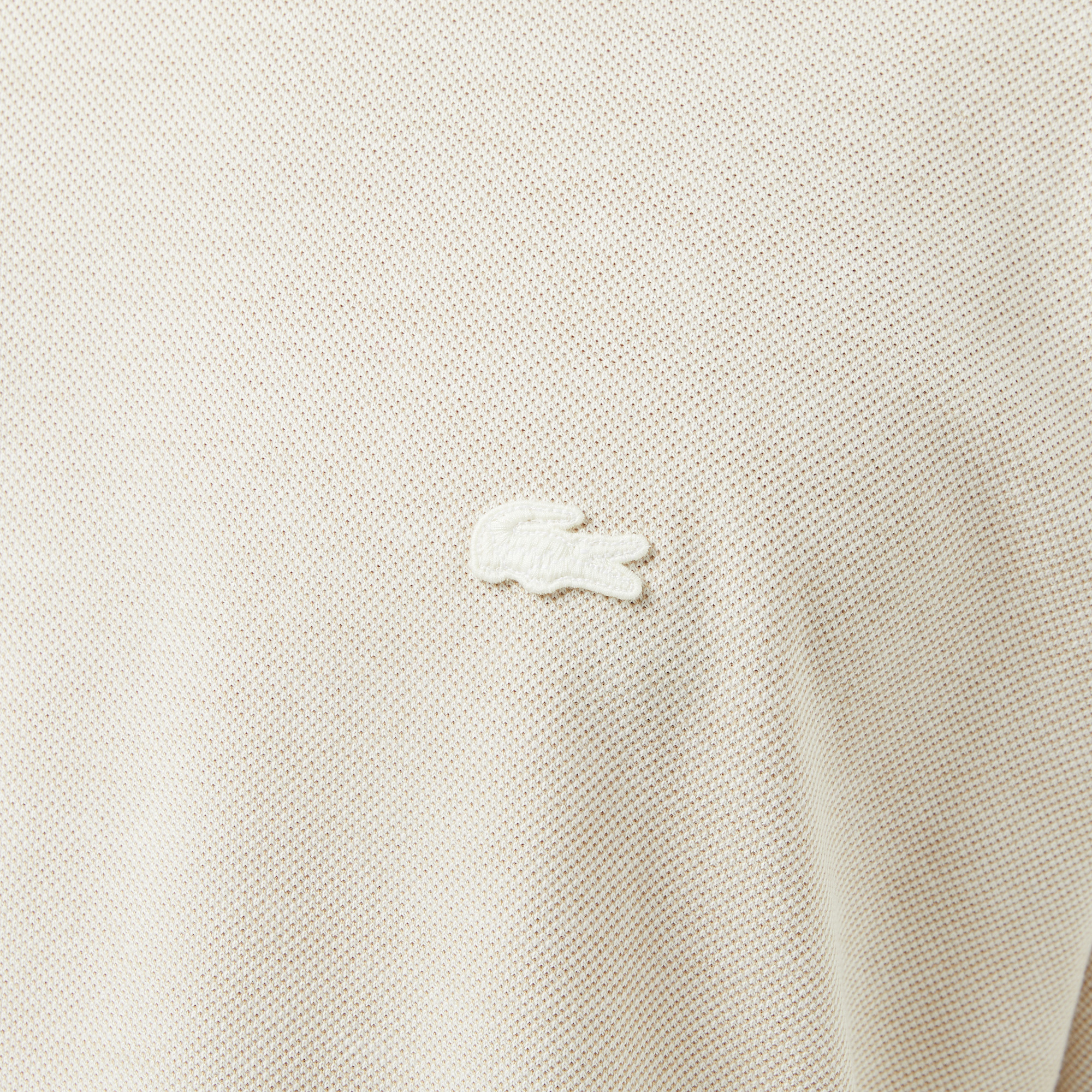Lacoste Erkek Oversize Fit Bisiklet Yaka Krem T-Shirt görsel 5