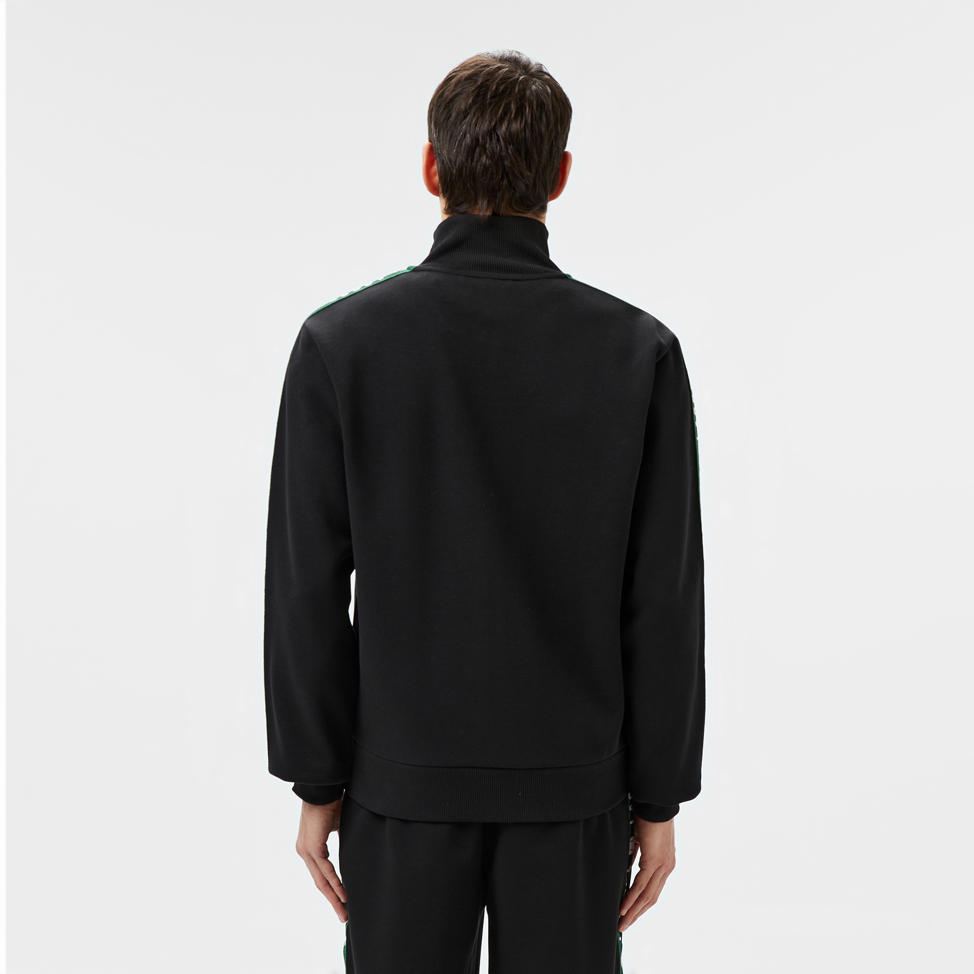 Lacoste Erkek Fermuarlı Baskılı Siyah Sweatshirt