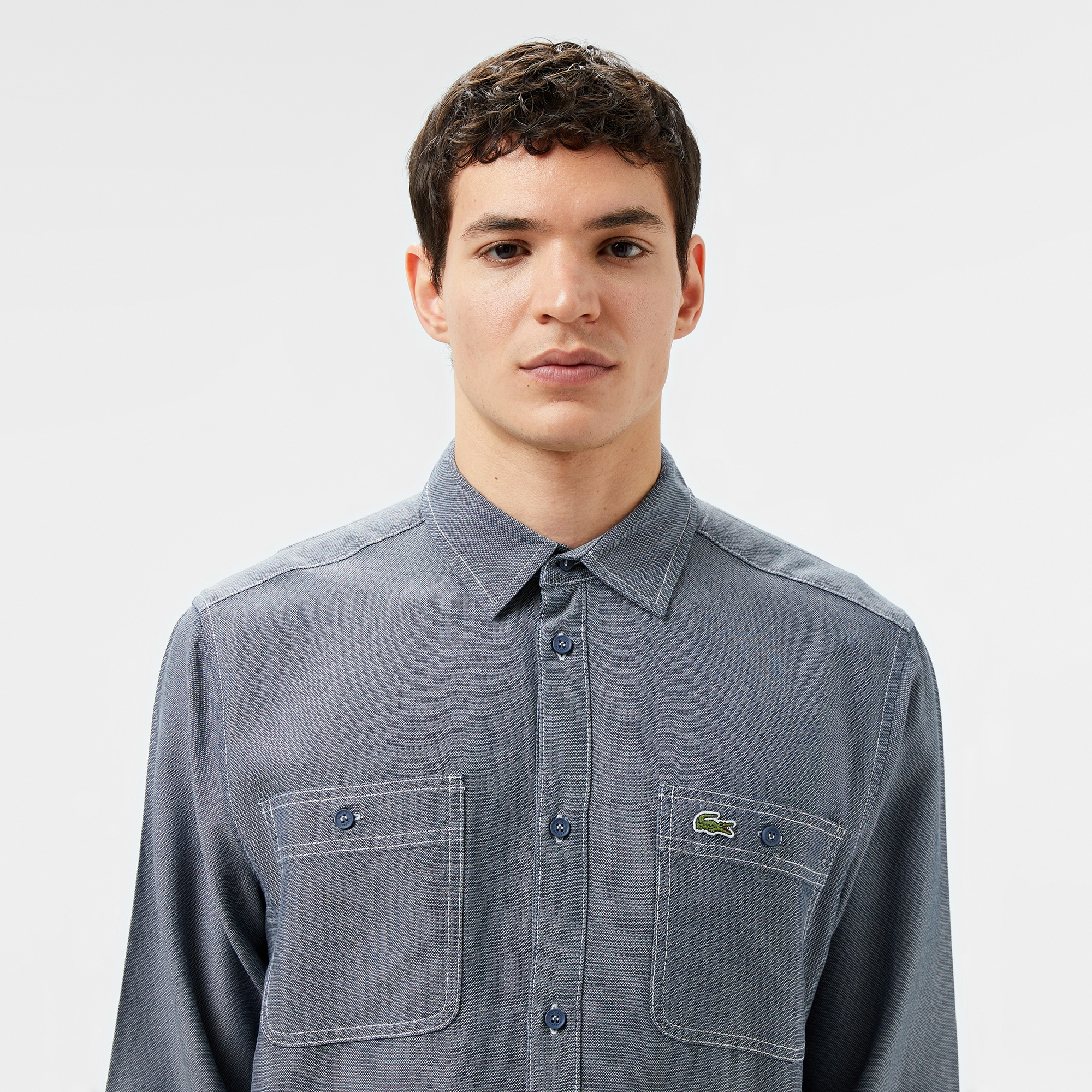 Lacoste Erkek Regular Fit Liyosel Koyu Mavi Gömlek