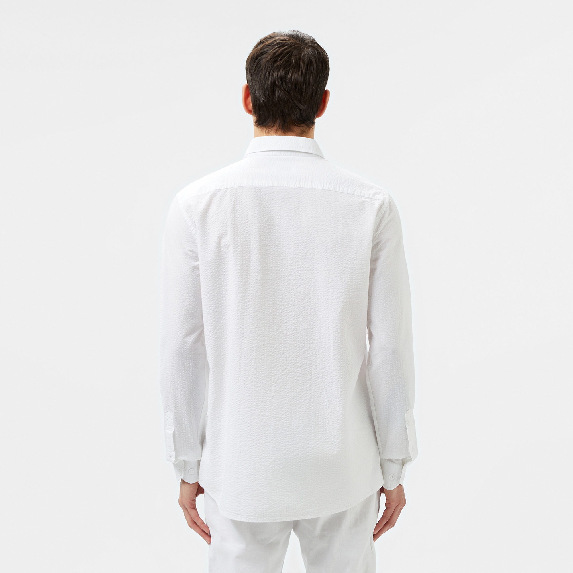 Lacoste Erkek Slim Fit Düğmeli Yaka Beyaz Gömlek