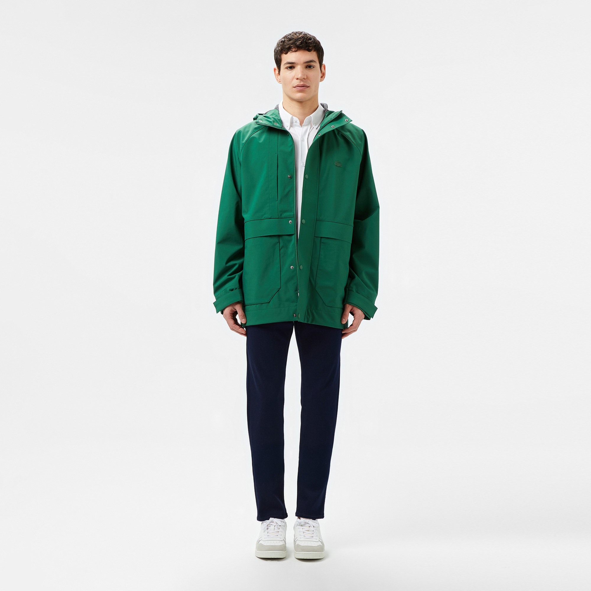 Lacoste Erkek Regular Fit Kapüşonlu Yeşil Yağmurluk