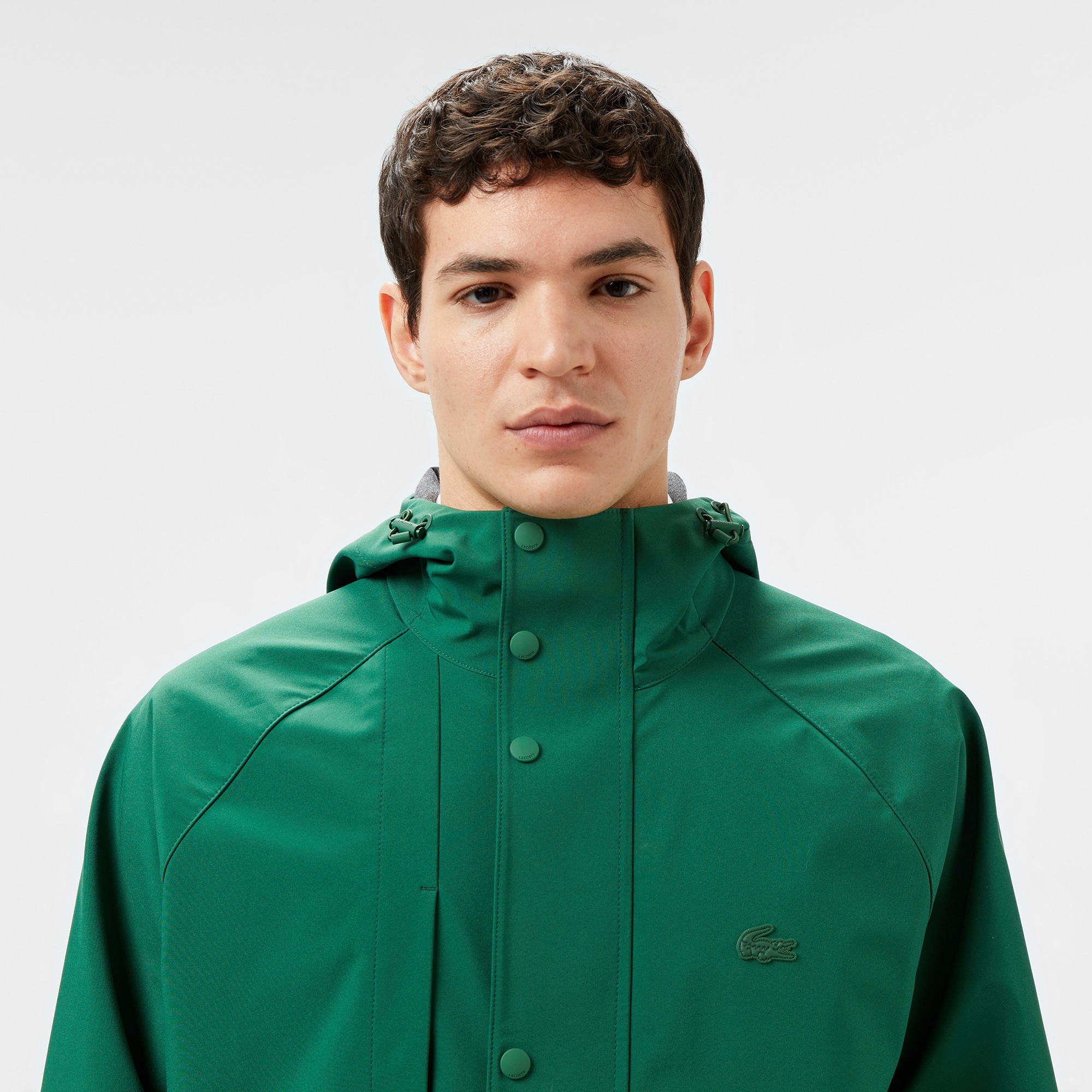 Lacoste Erkek Regular Fit Kapüşonlu Yeşil Yağmurluk