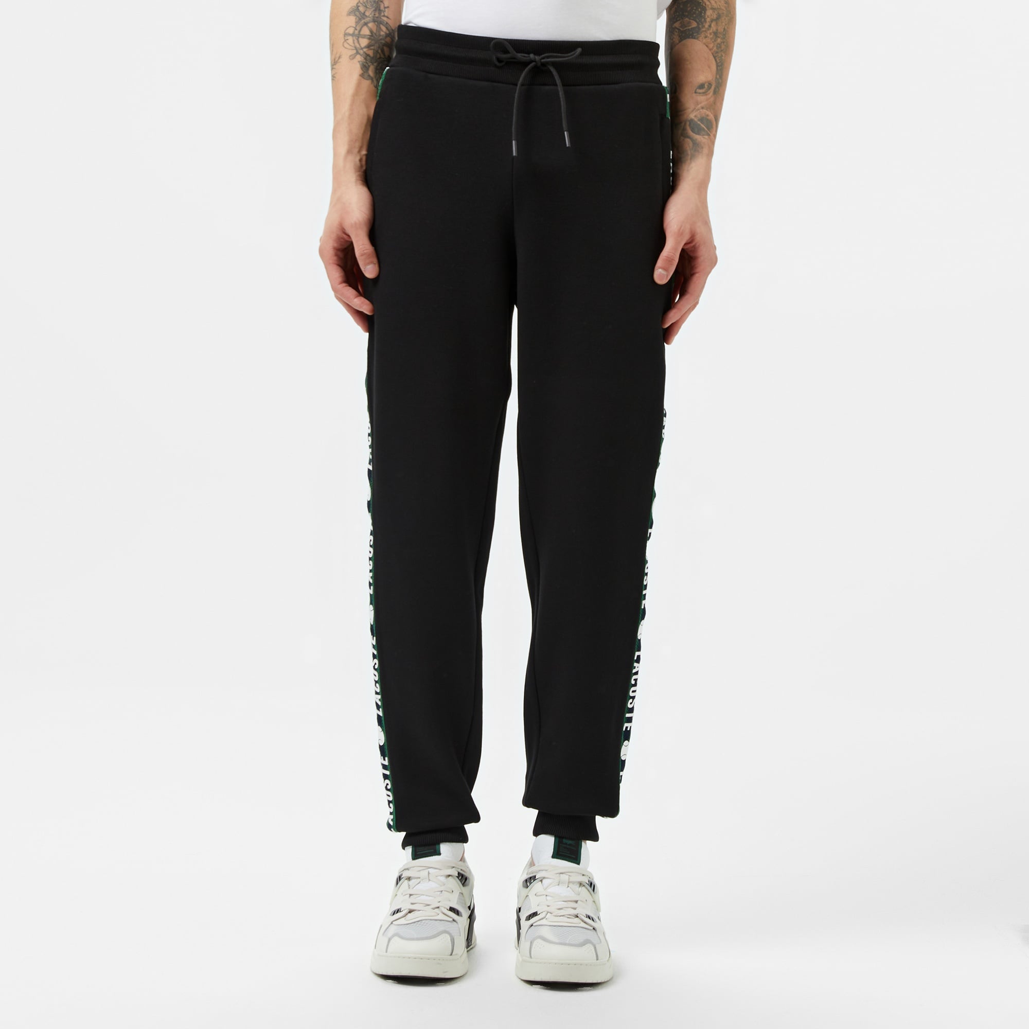 Lacoste Erkek Regular Fit Baskılı Siyah Eşofman Altı