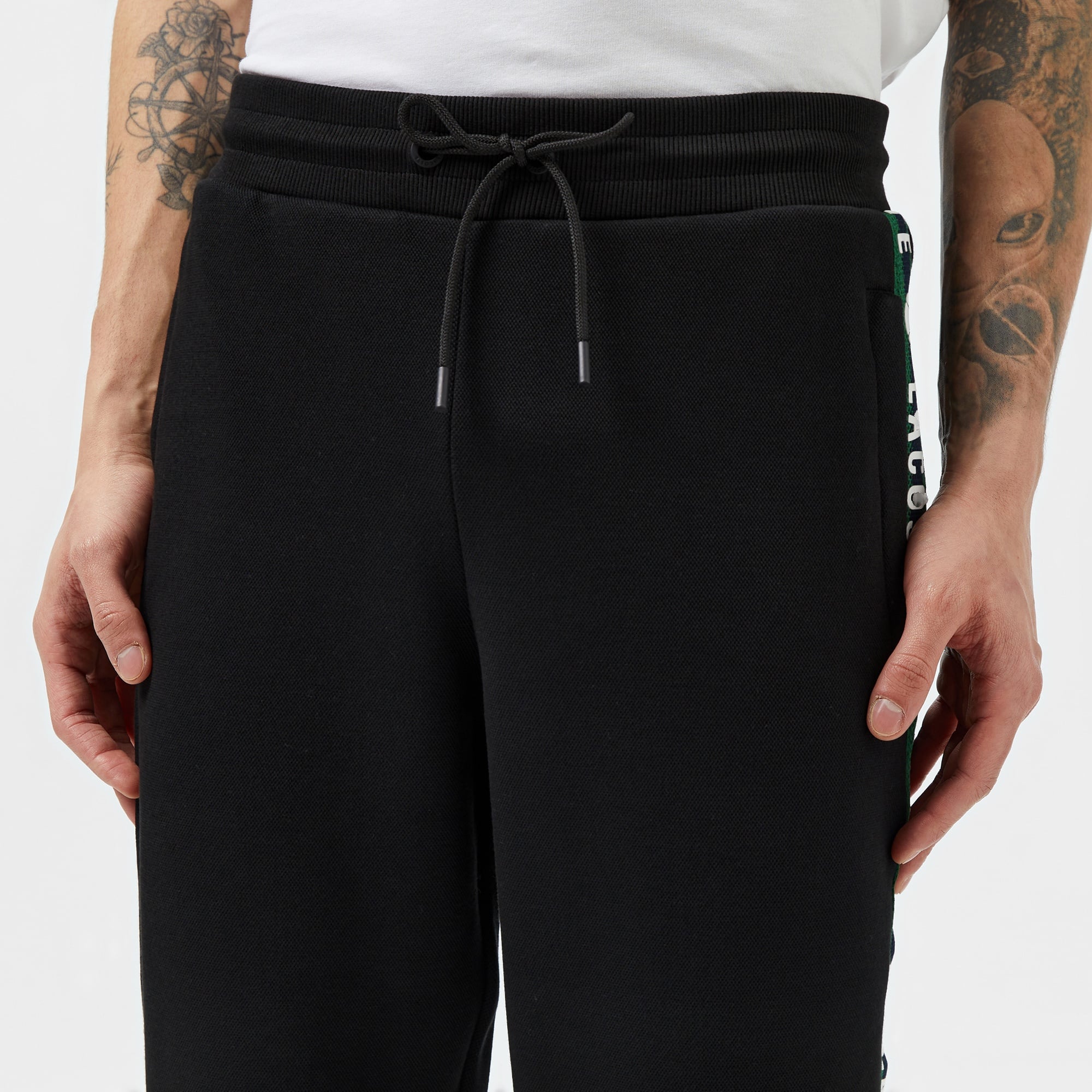 Lacoste Erkek Regular Fit Baskılı Siyah Eşofman Altı