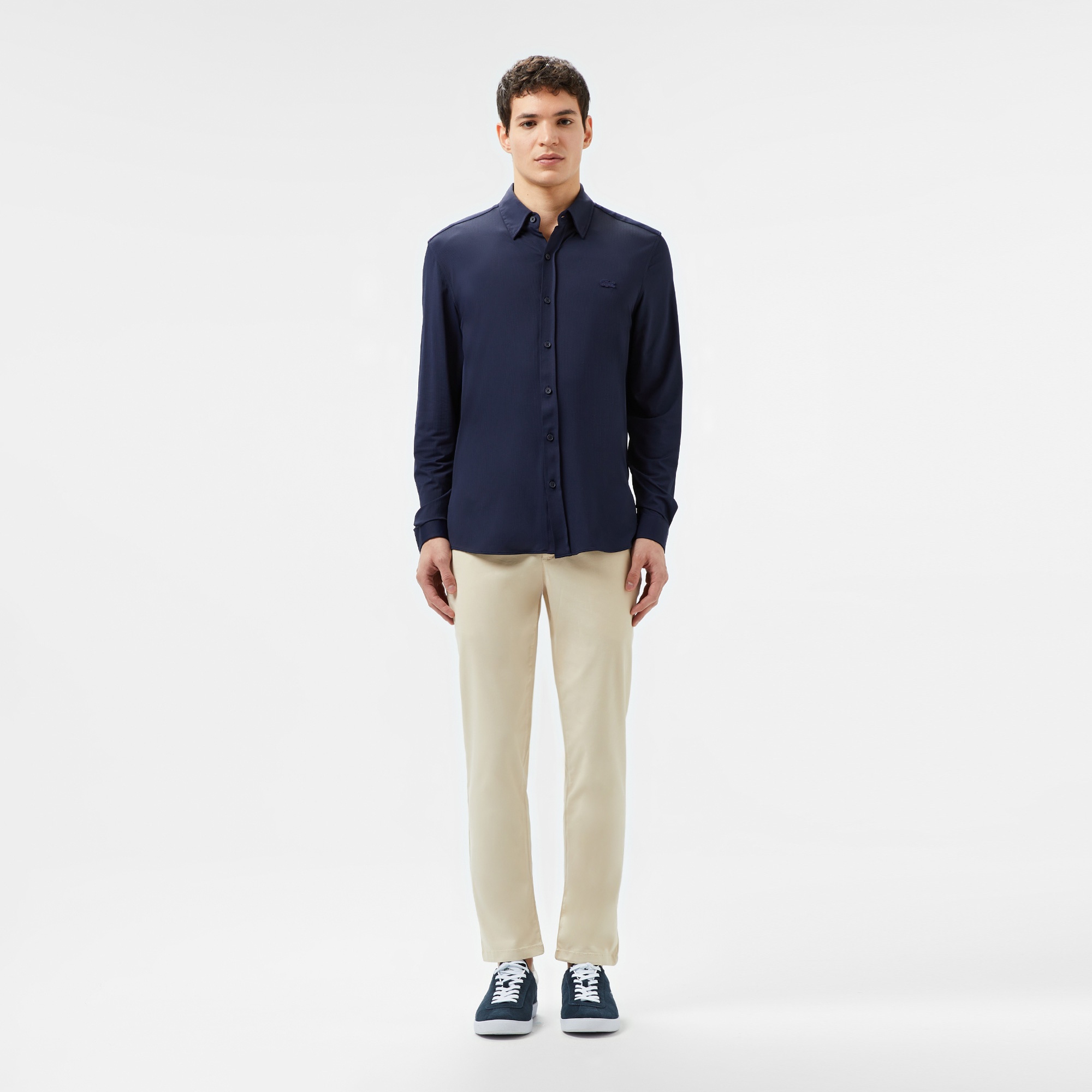 Lacoste Erkek Slim Fit Lacivert Gömlek