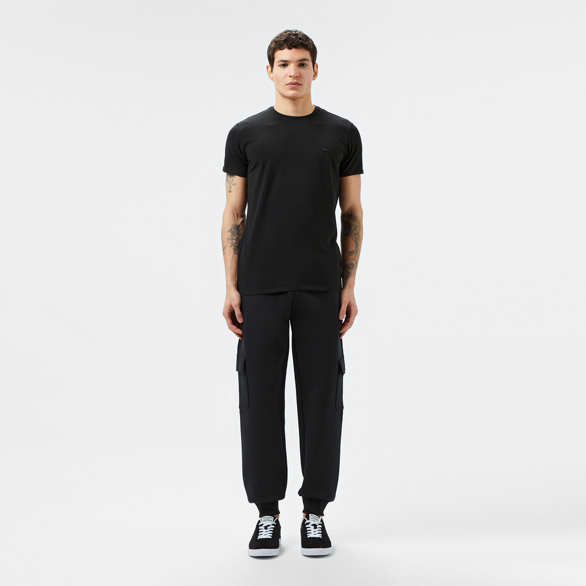 Lacoste Erkek Slim Fit Bisiklet Yaka Siyah T-Shirt görsel 6