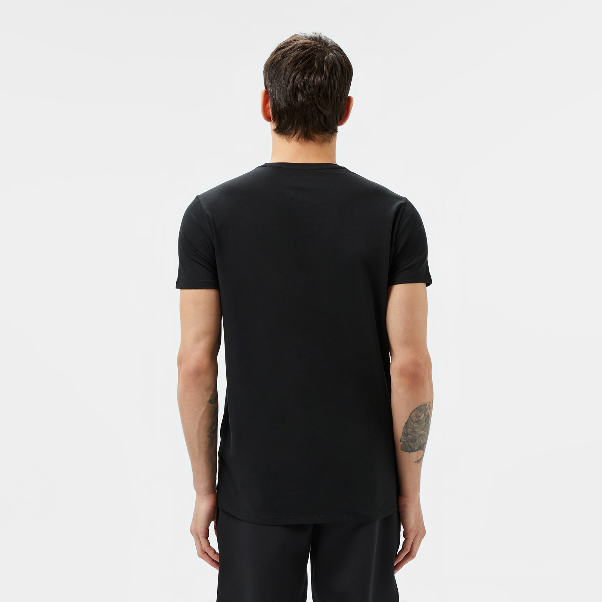 Erkek Slim Fit Bisiklet Yaka Siyah T-Shirt