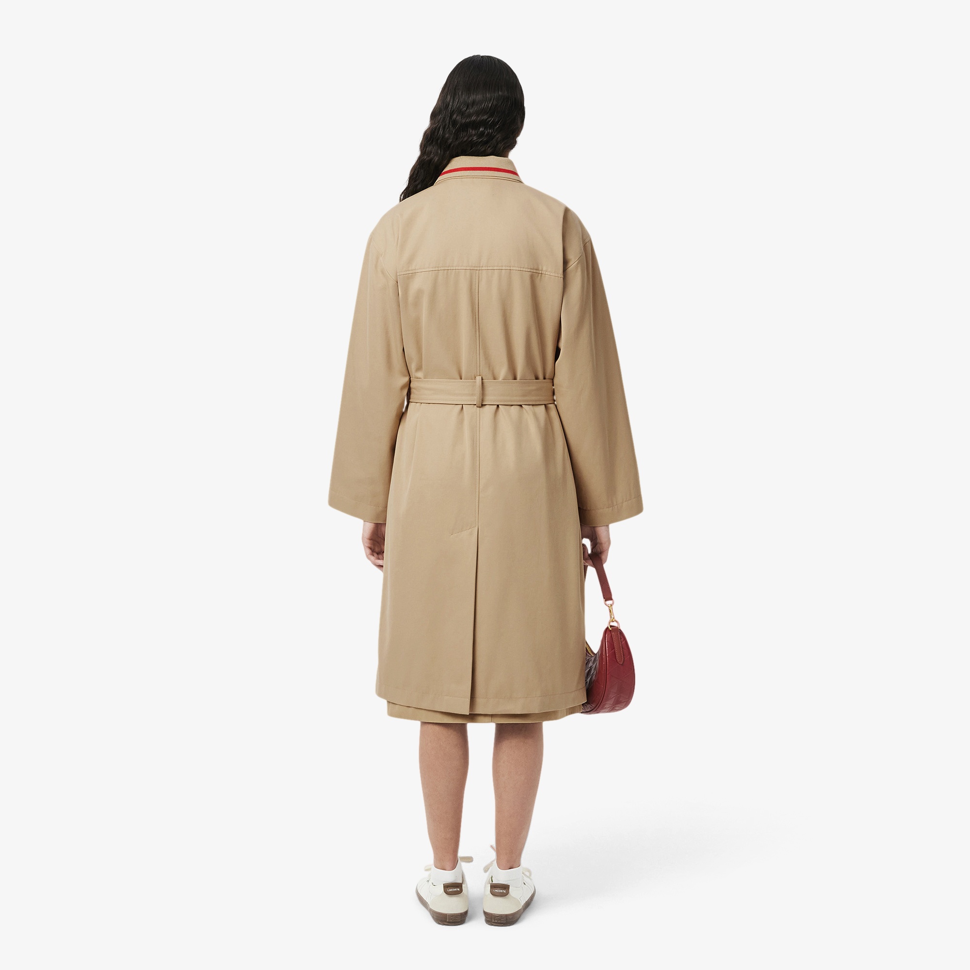 Lacoste Kadın Relaxed Fit Bej Trençkot