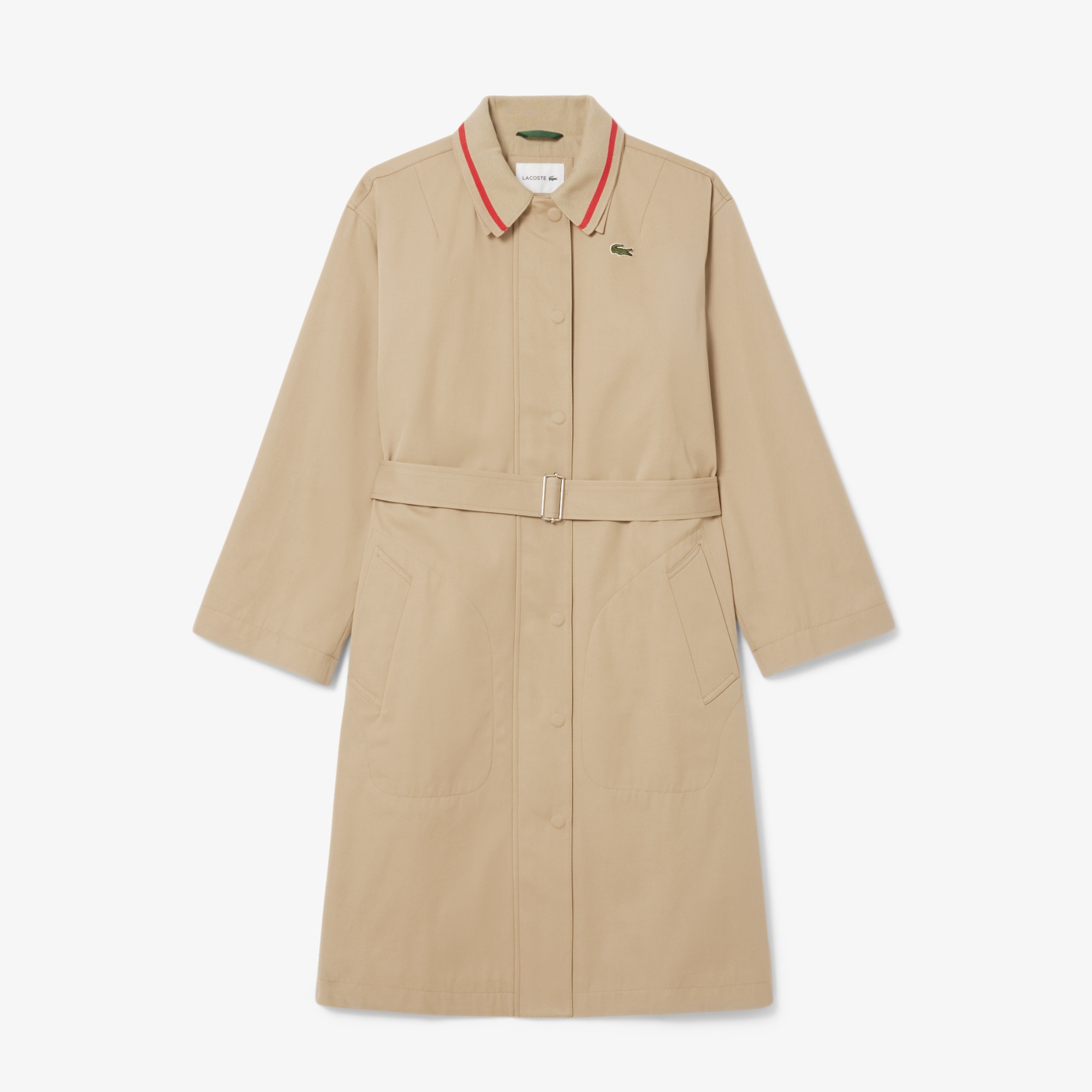 Lacoste Kadın Relaxed Fit Bej Trençkot