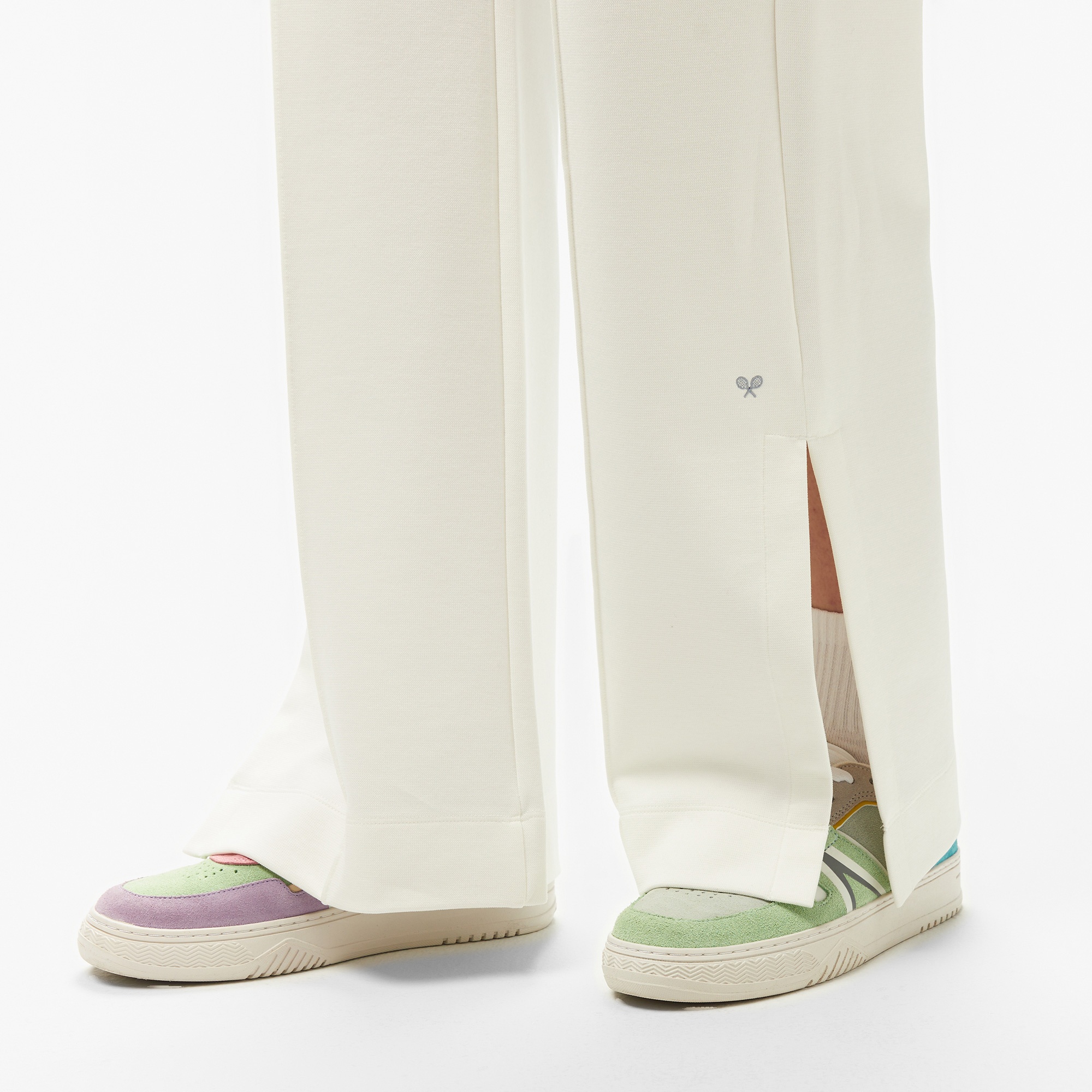 Lacoste Kadın Relaxed Fit Beyaz Pantolon