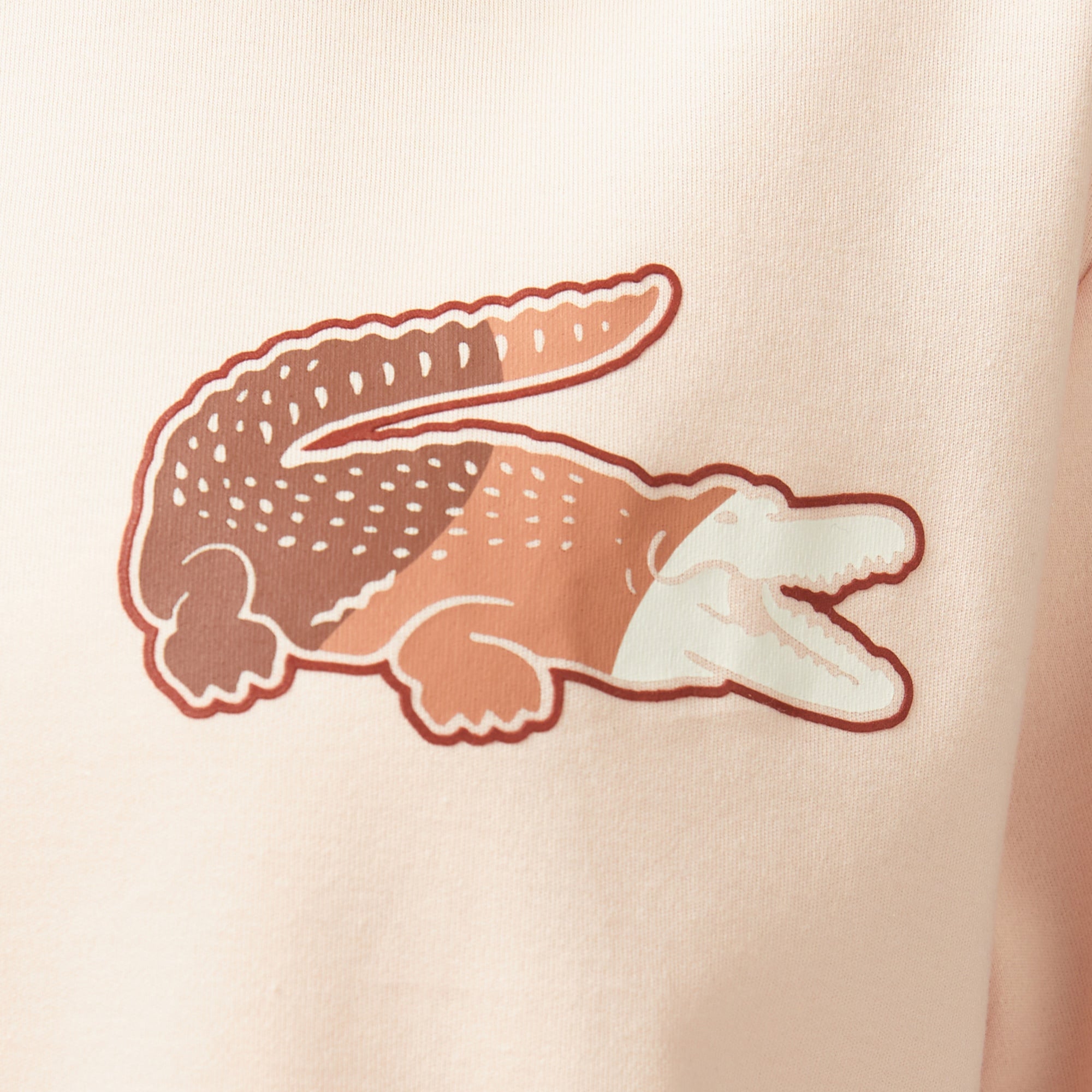 Lacoste Kadın Bisiklet Yaka Baskılı Açık Pembe T-Shirt