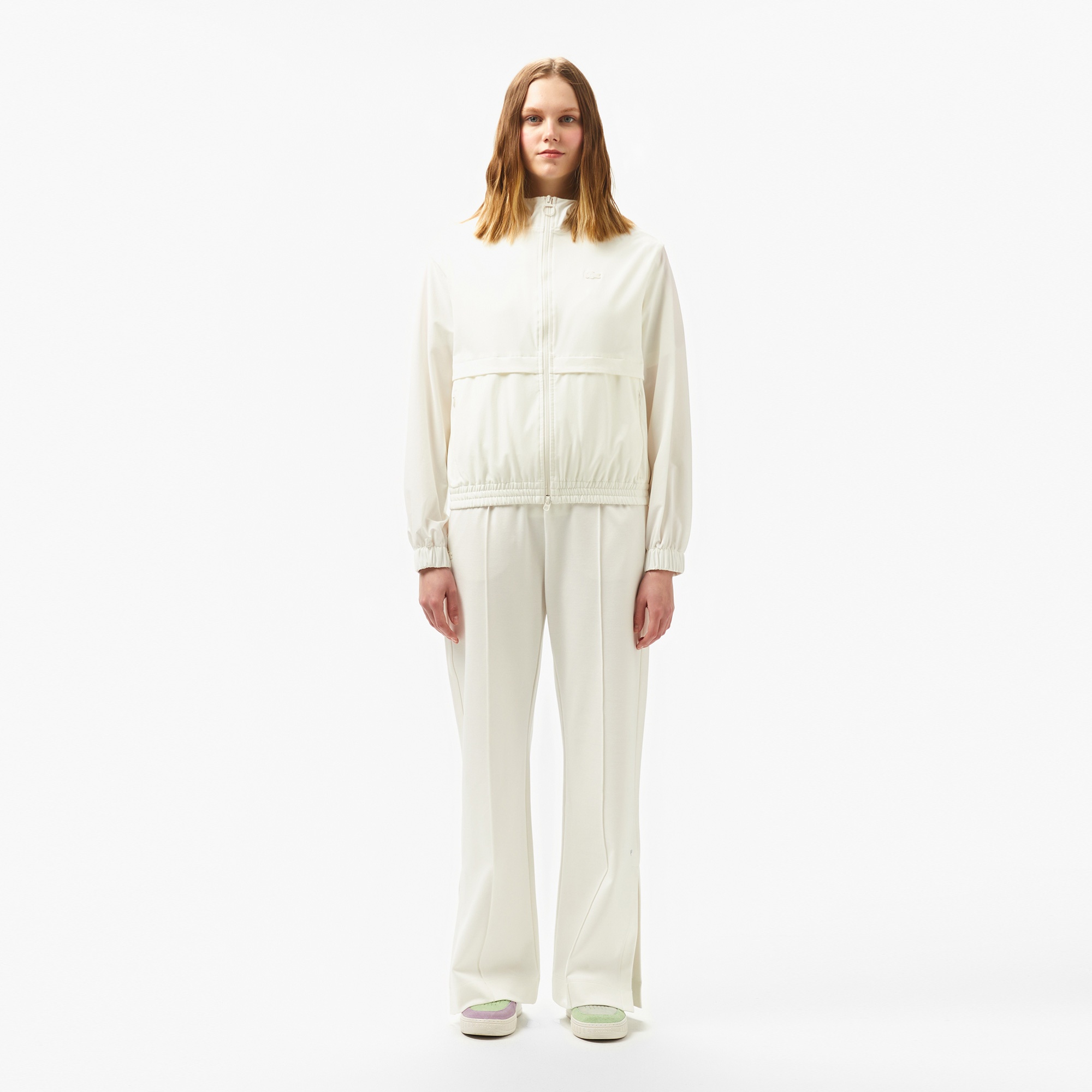 Lacoste Kadın Kapüşonlu Beyaz Ceket