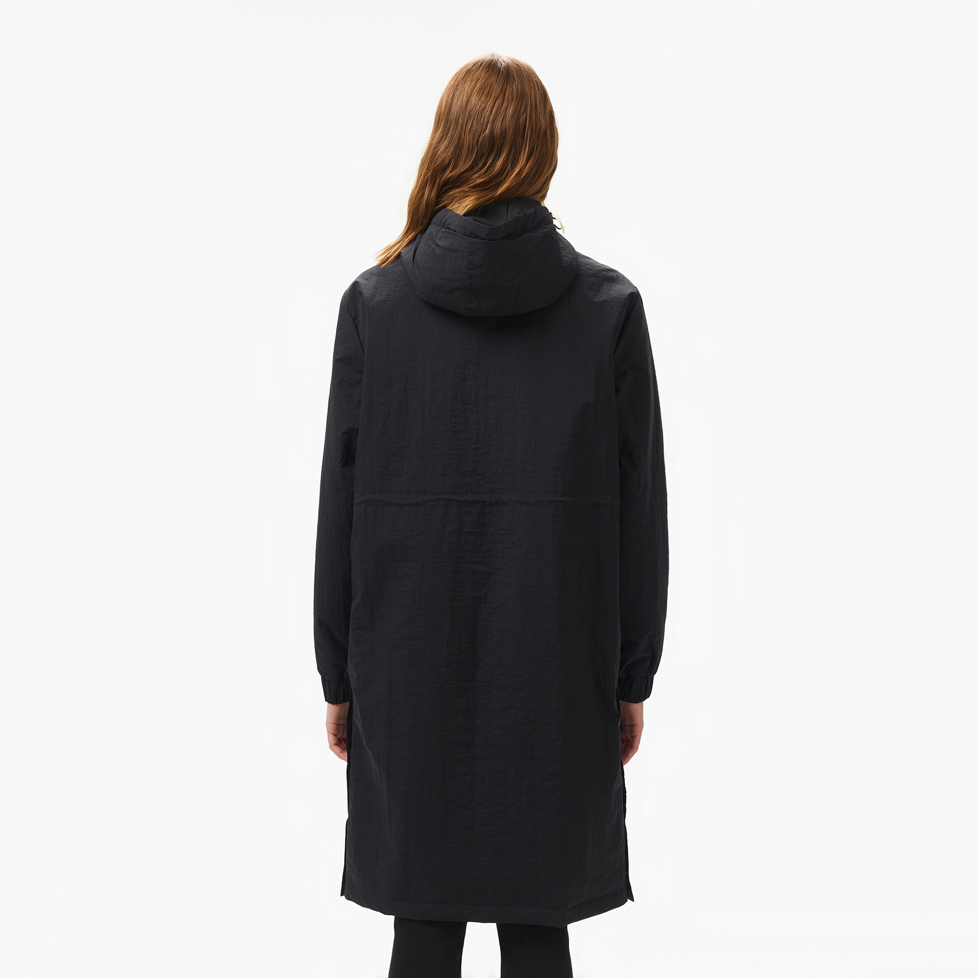 Lacoste Kadın Kapüşonlu Siyah Yağmurluk