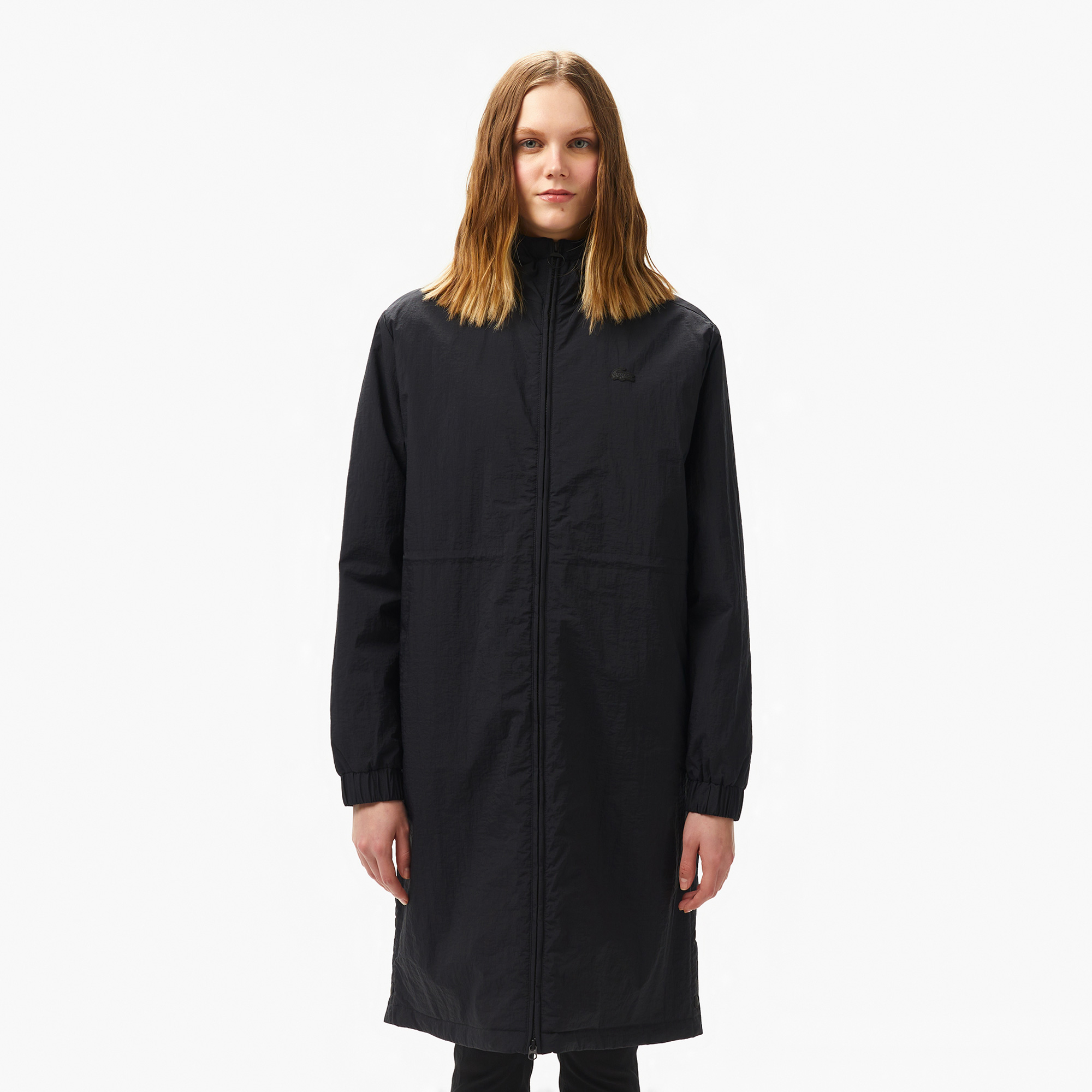 Lacoste Kadın Kapüşonlu Siyah Yağmurluk BF0506-031 | Lacoste