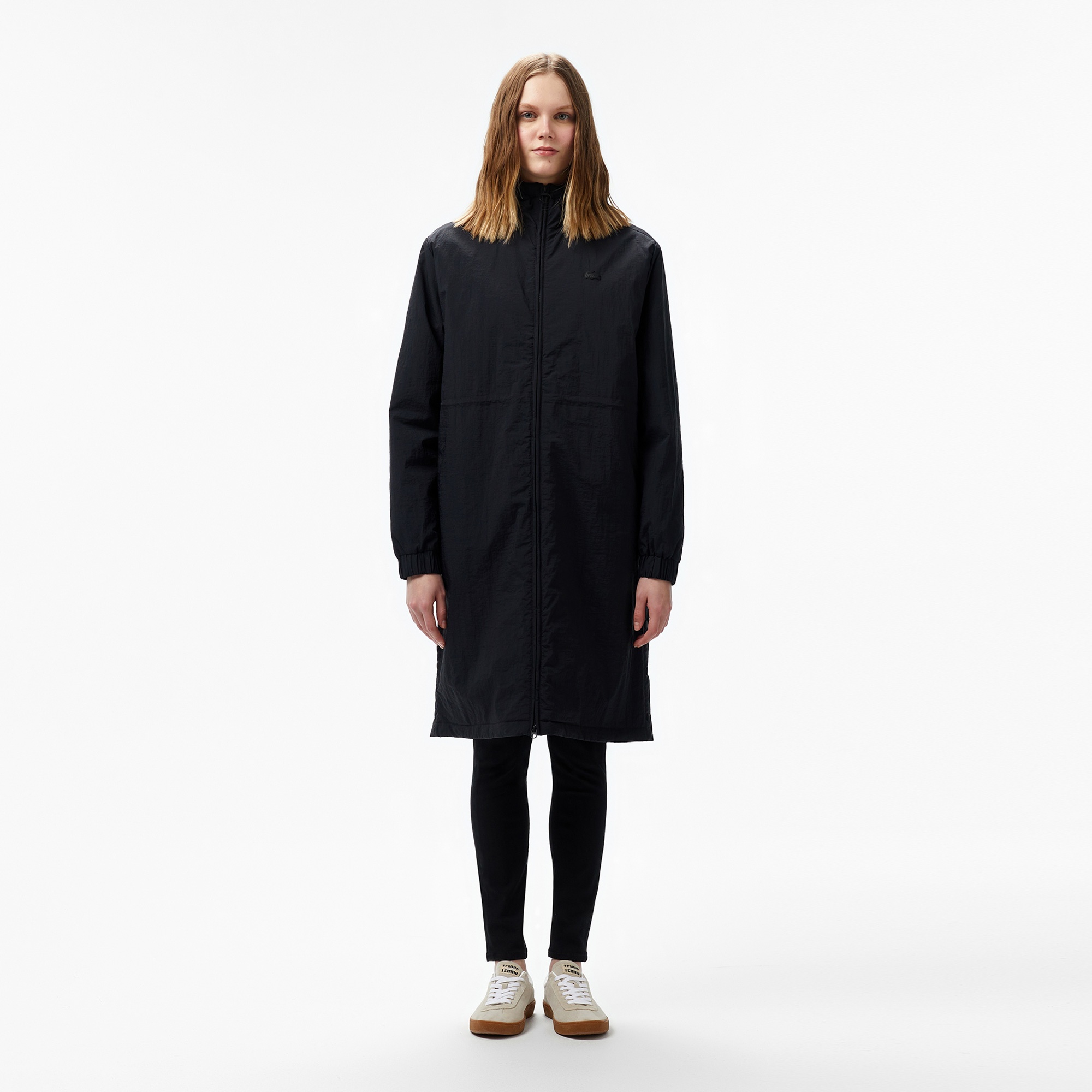 Lacoste Kadın Kapüşonlu Siyah Yağmurluk