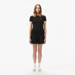 Kadın Slim Fit Bisiklet Yaka Siyah T-Shirt Siyah