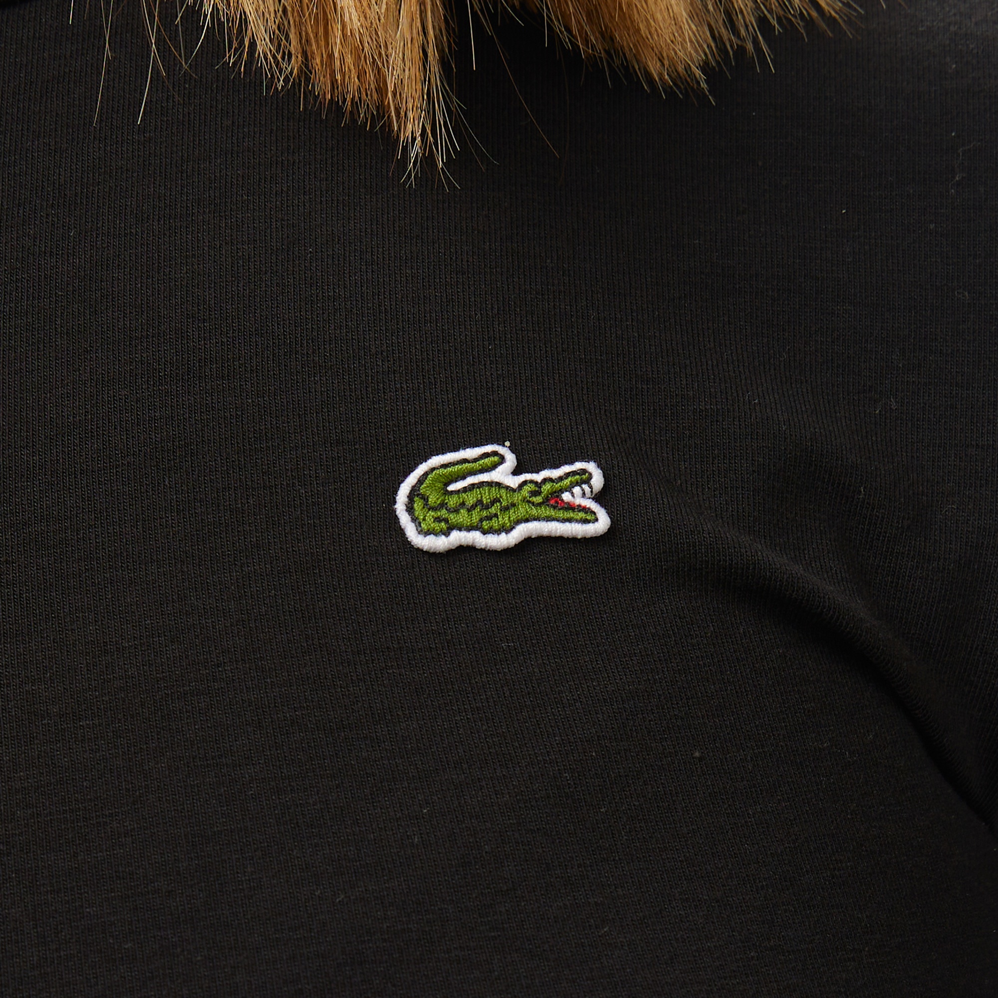 Lacoste Kadın Slim Fit Bisiklet Yaka Siyah T-Shirt