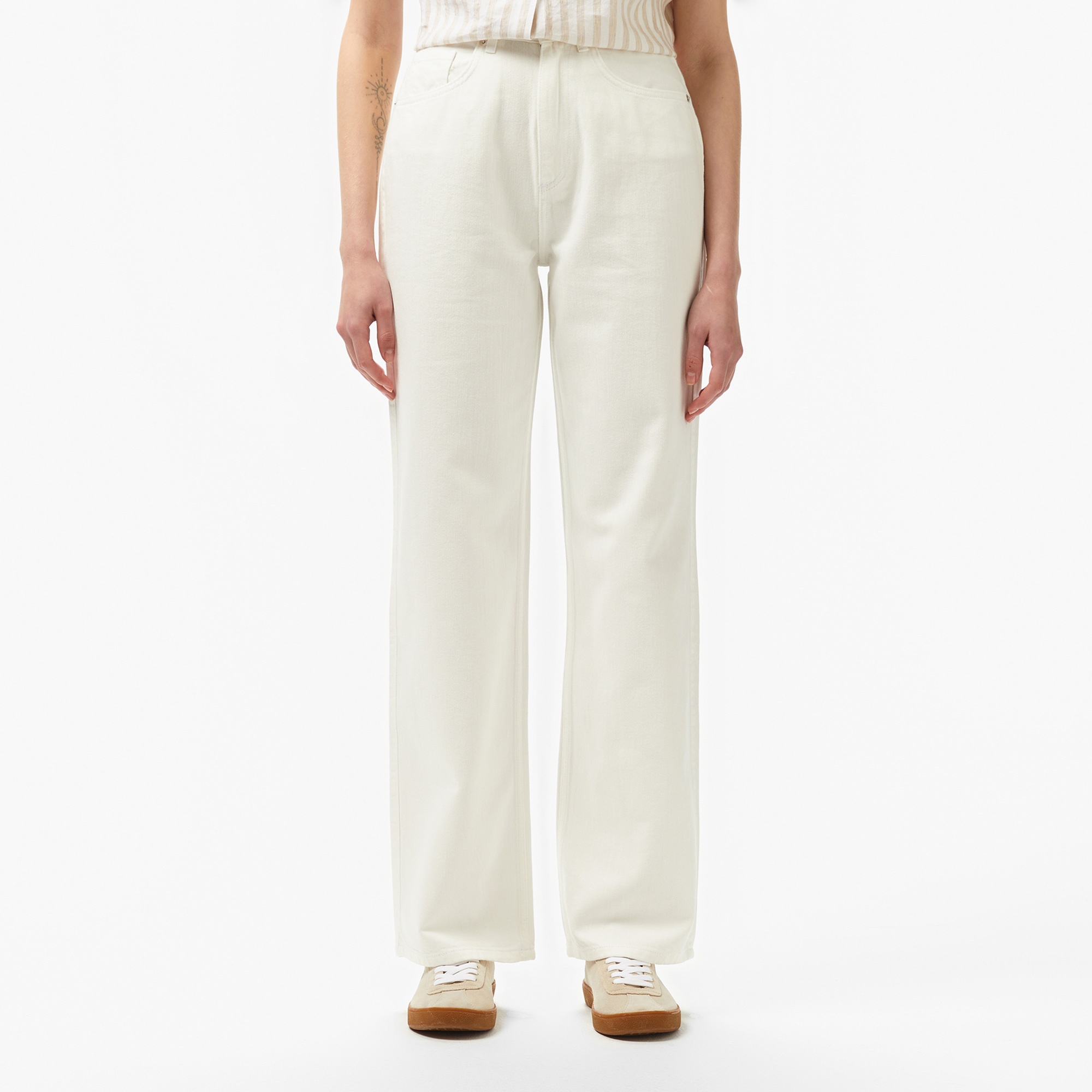 Lacoste Kadın Beyaz Jean Pantolon