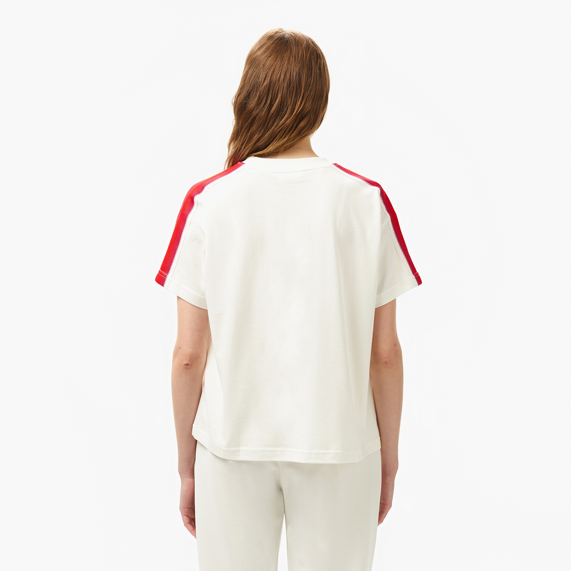 Lacoste Kadın Bisiklet Yaka Beyaz T-Shirt