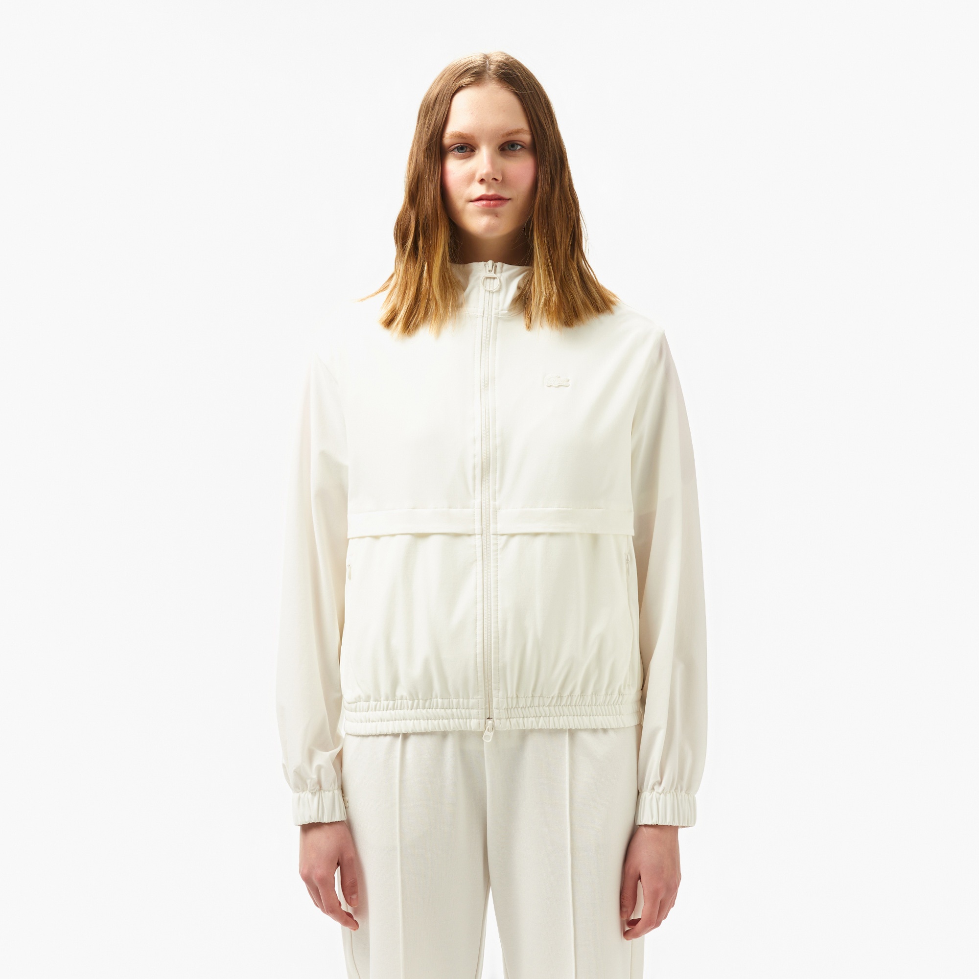 Lacoste Kadın Kapüşonlu Beyaz Ceket