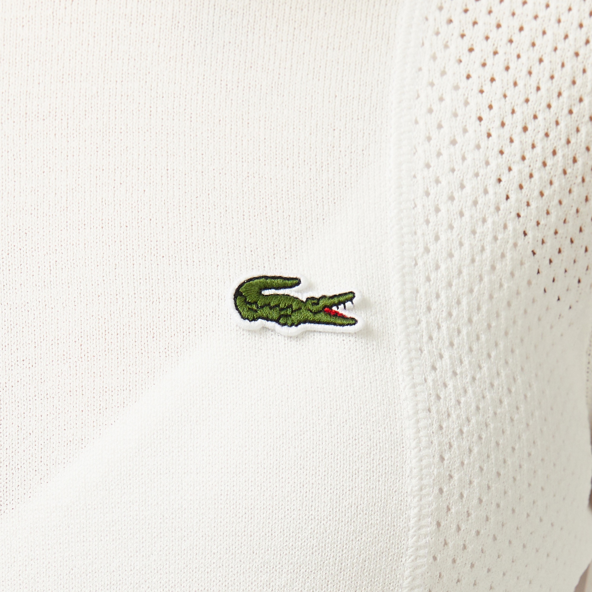 Lacoste Kadın Regular Fit Bisiklet Yaka Beyaz Triko