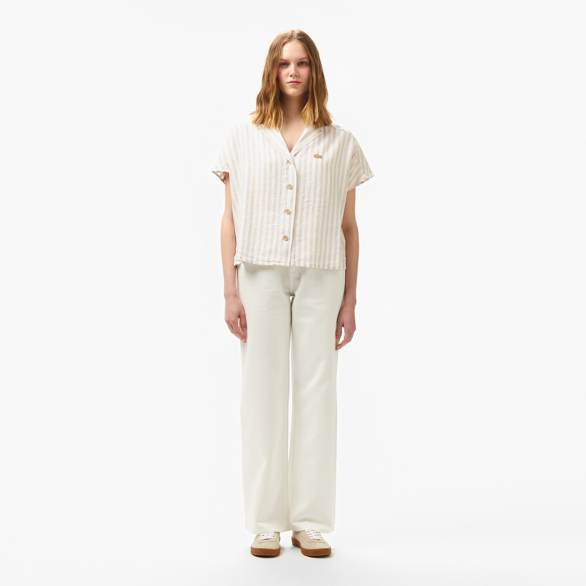 Lacoste Kadın Beyaz Jean Pantolon