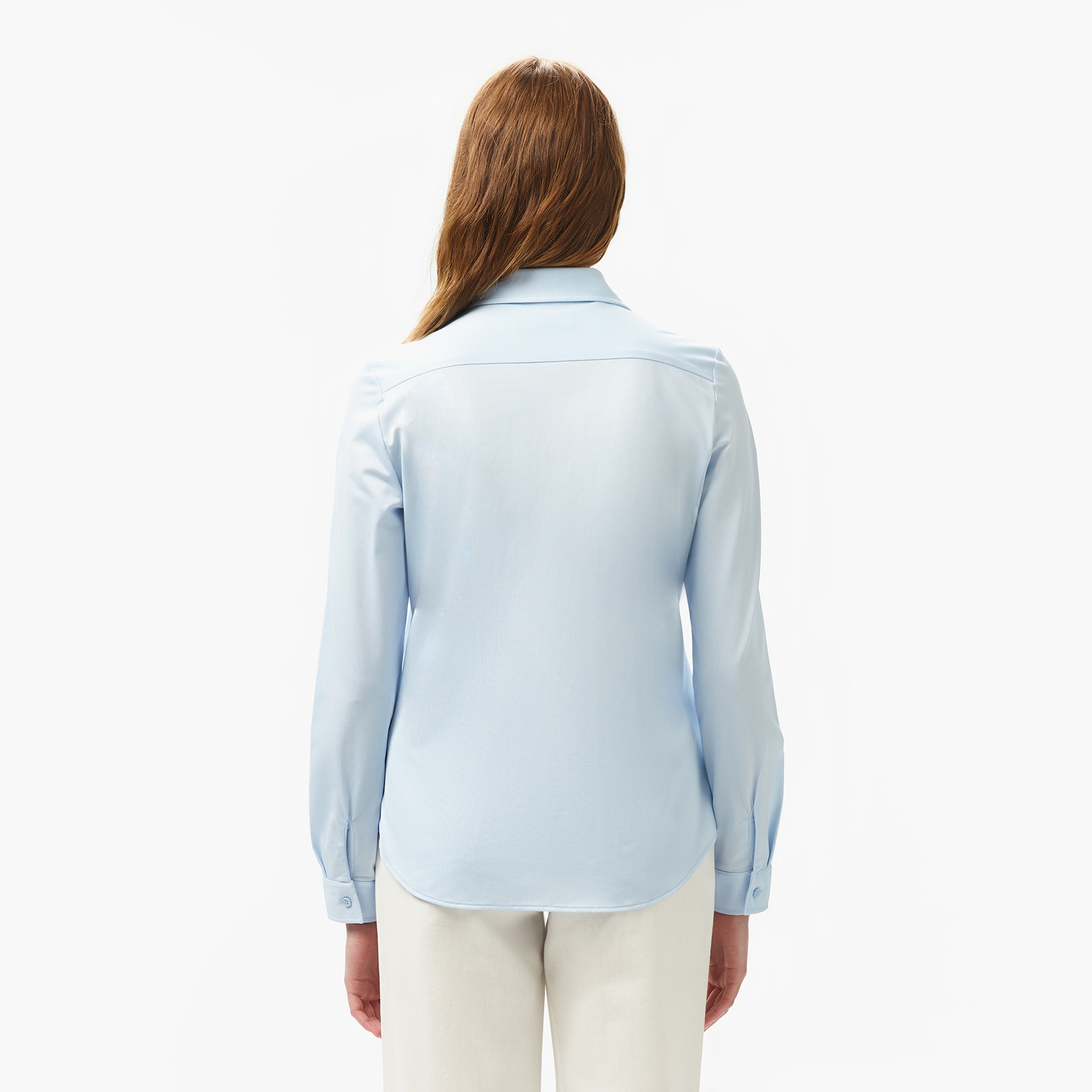 Lacoste Kadın Slim Fit Açık Mavi Gömlek