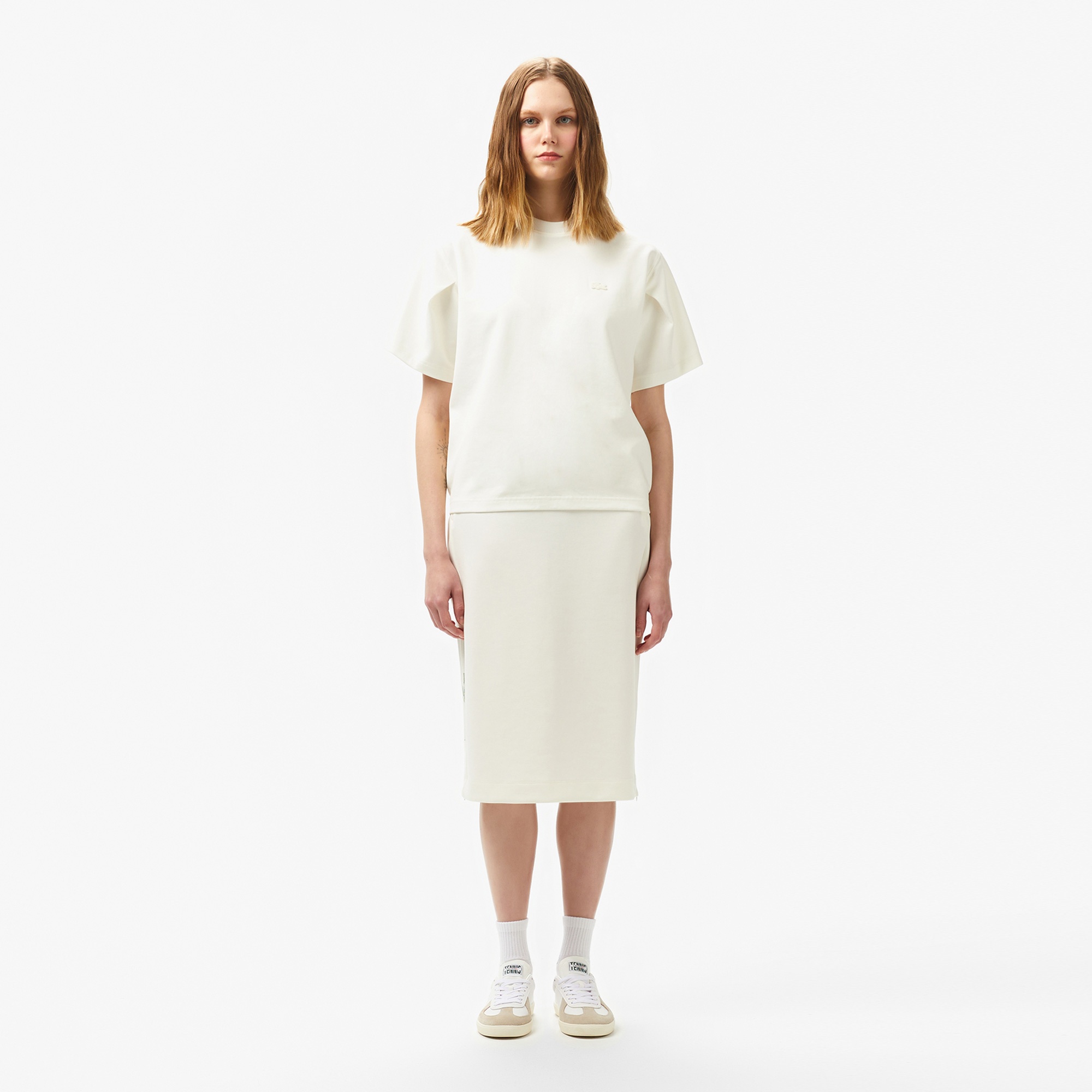 Lacoste Kadın Bisiklet Yaka Beyaz T-Shirt