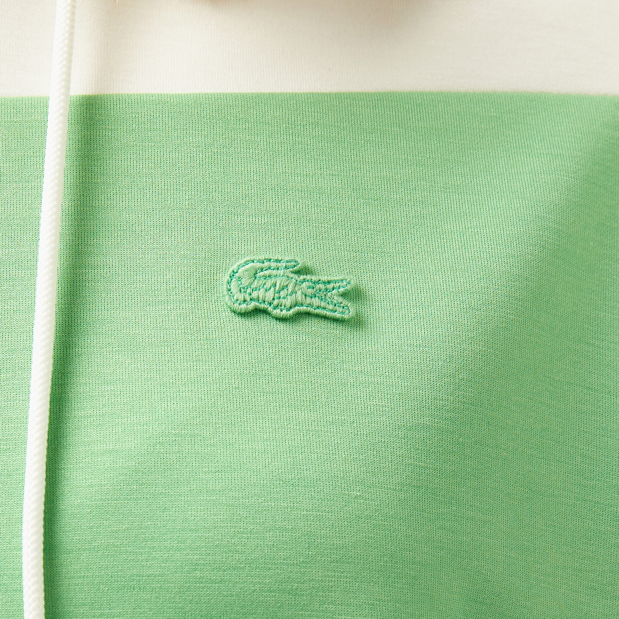 Lacoste Kadın Kapüşonlu Renk Bloklu Açık Yeşil Sweatshirt